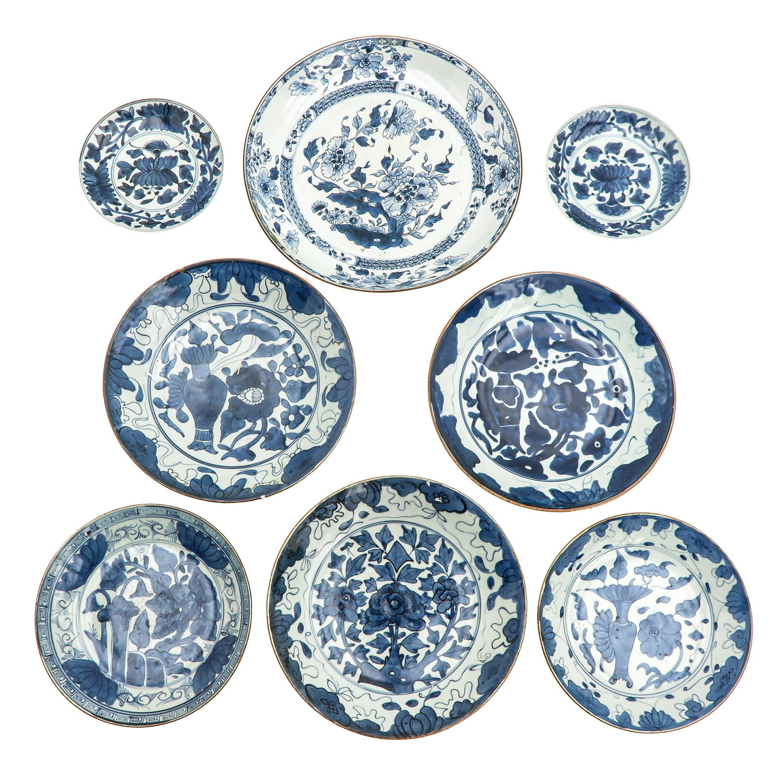 A Group of 8 Blue and White Plates (1 of 8)
