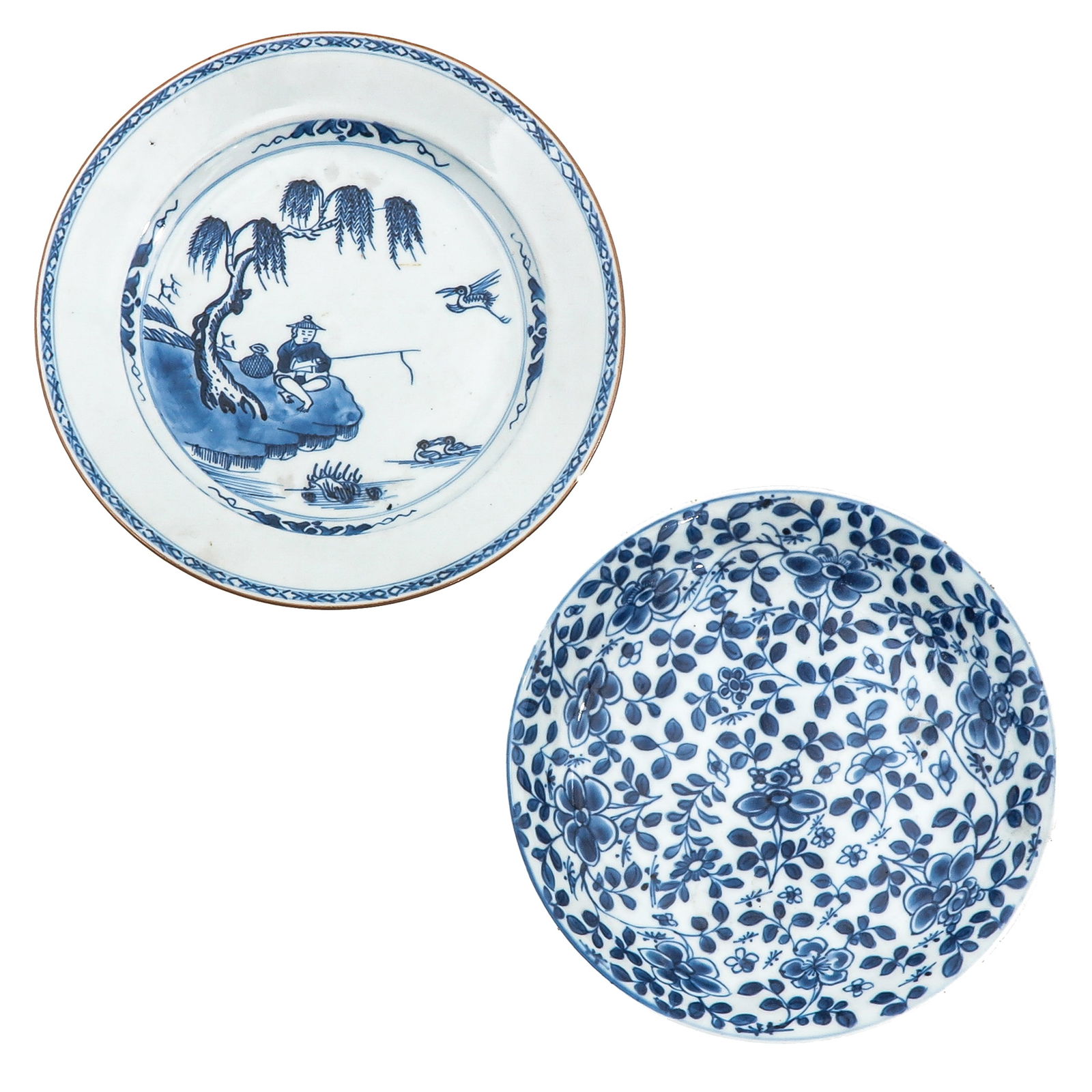 A Lot of 2 Blue and White Plates (1 of 6)