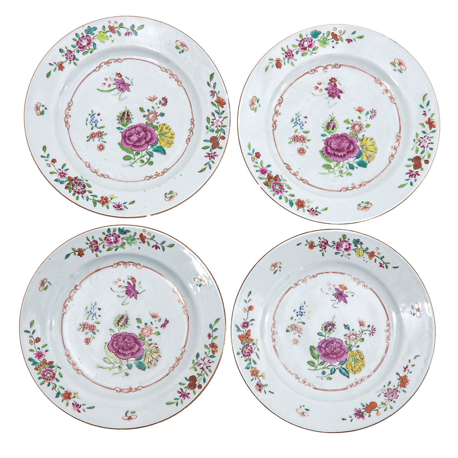 A Series of 4 Famille Rose Plates (1 of 6)