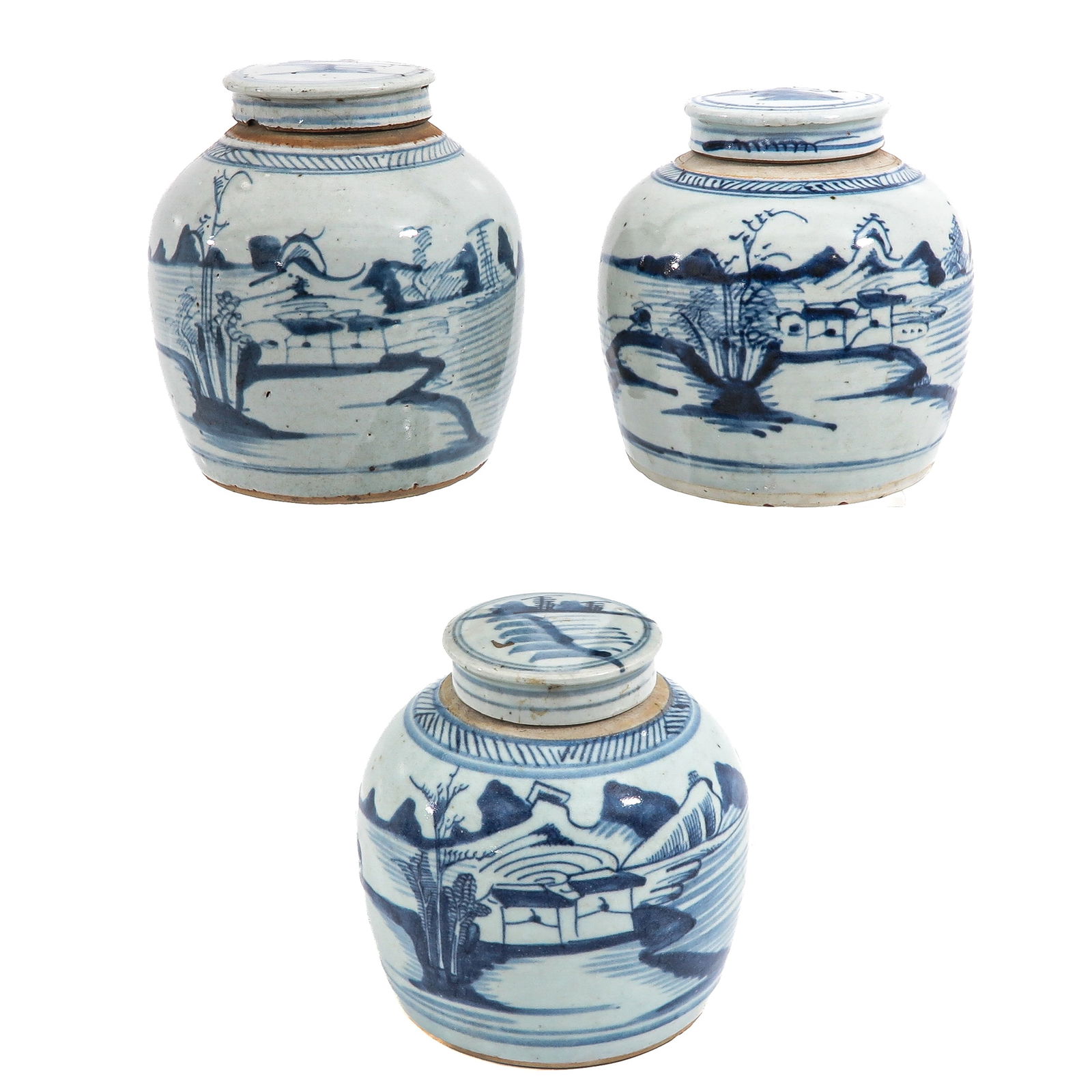 A Group of 3 Stoneware Ginger Jars (1 of 6)