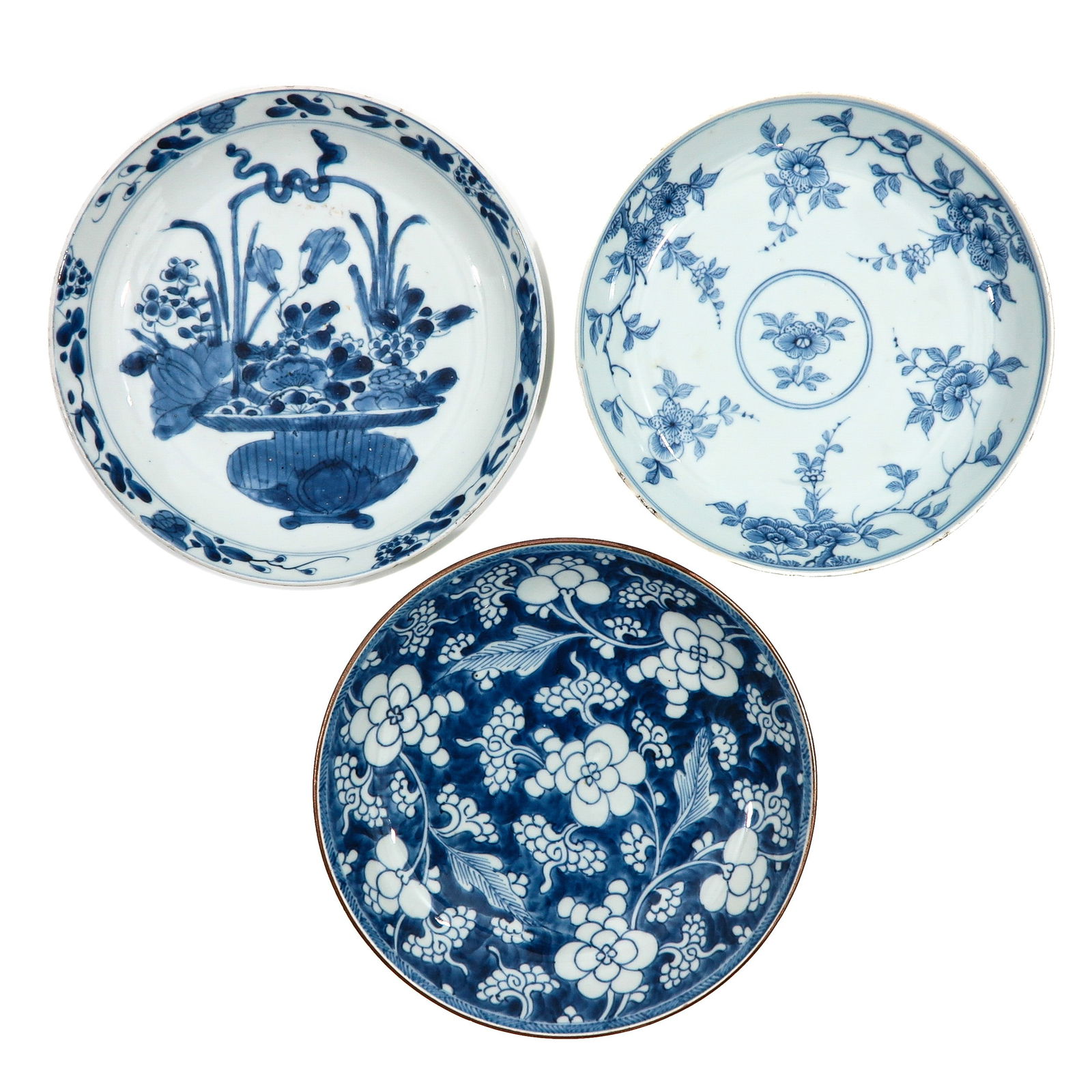 A Group of 3 Blue and White Plates (1 of 8)