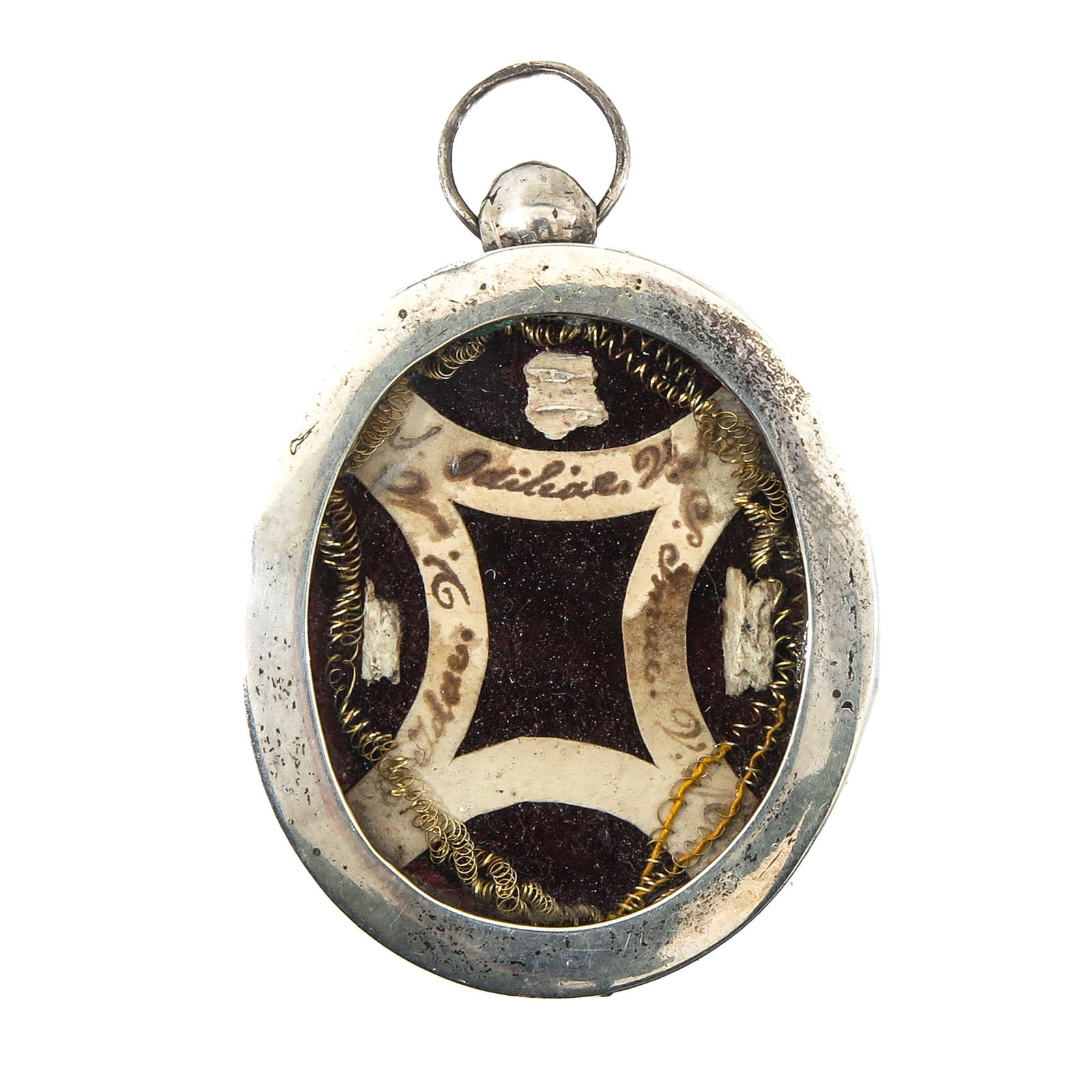 A Sealed Reliquary: Containing 3 relics, length 4.5 cm. You are purchasing the theca; the relics are a gift.