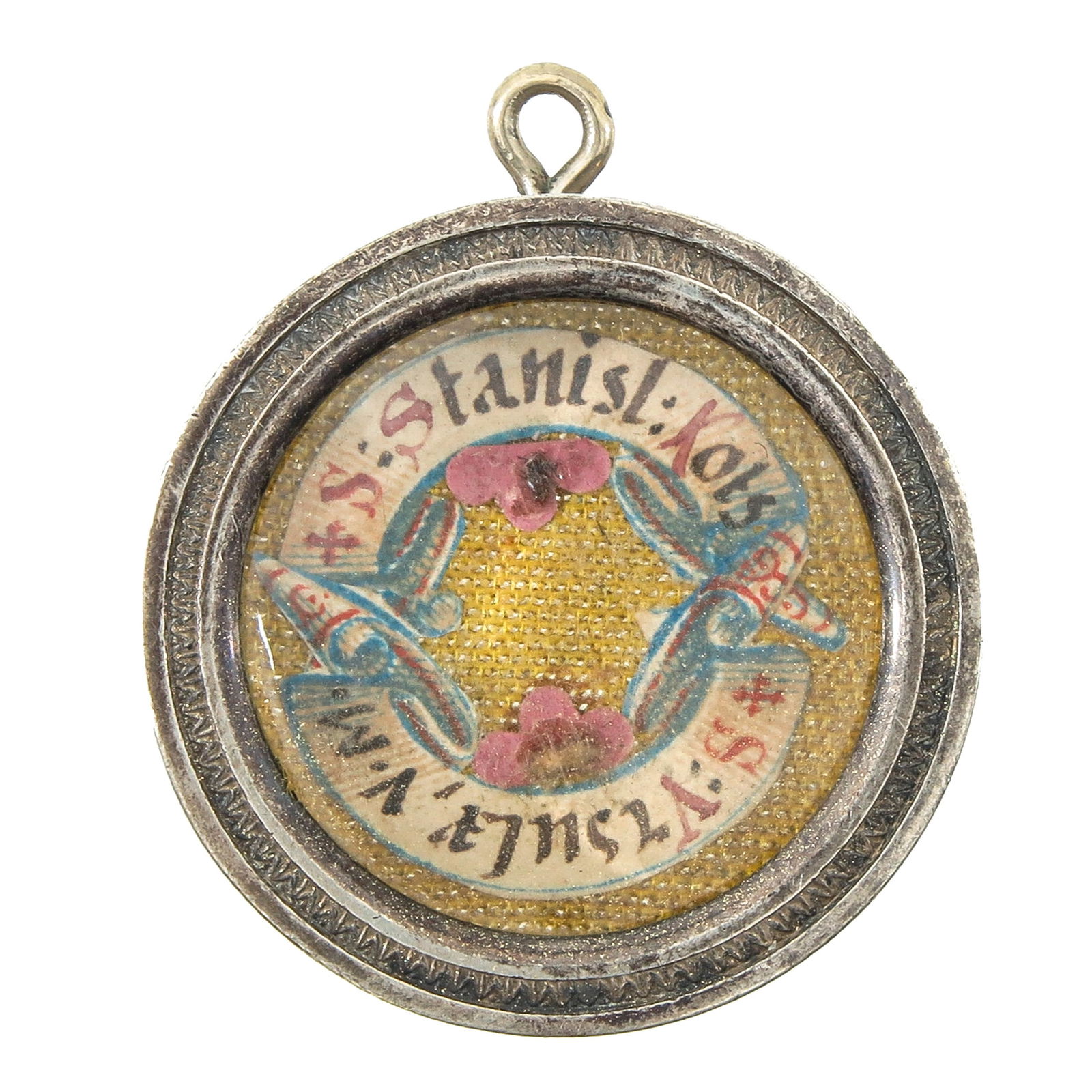 A Sealed Theca: Containing a relic of Saint Stanislaus Kostka (patron of youth), diameter 4 cm. You are purchasing the theca; the relics are a gift.
