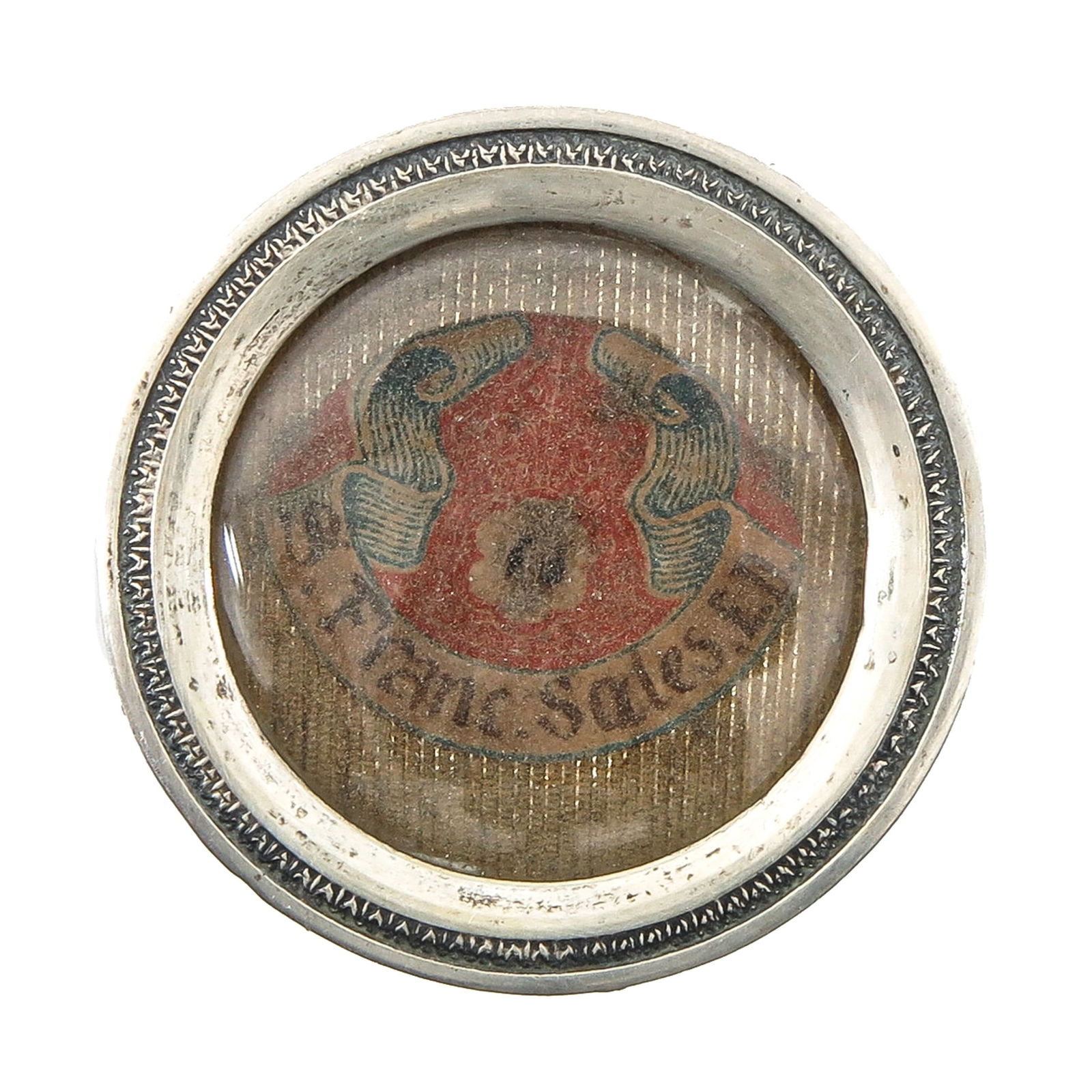 A Sealed Theca: Containing a relic of Saint Francis de Sales (patron of writers and journalists), diameter 4 cm. You are purchasing the theca; the relics are a gift.