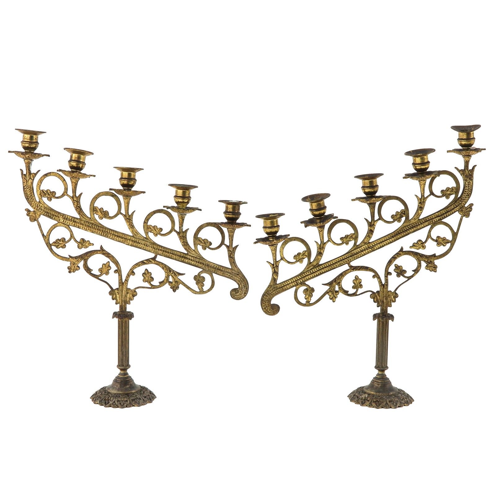 A Pair of Candlesticks: Candlesticks on a base, height 40 cm.