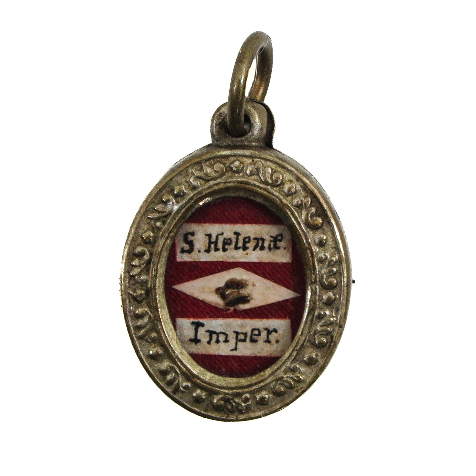 A Sealed Reliquary: Containing a relic of Saint Helena, Empress (patroness of archaeologists), 3 cm long. You are purchasing the theca; the relics are a gift.