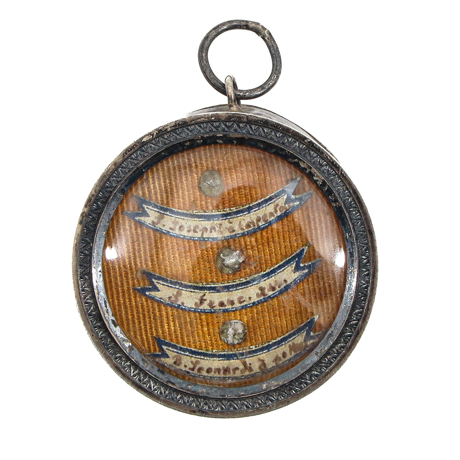 A Sealed Multi-Theca: Containing 3 relics, including that of Saint Francis of Assisi, diameter 4 cm, with certificate. You are purchasing the theca; the relics are a gift.