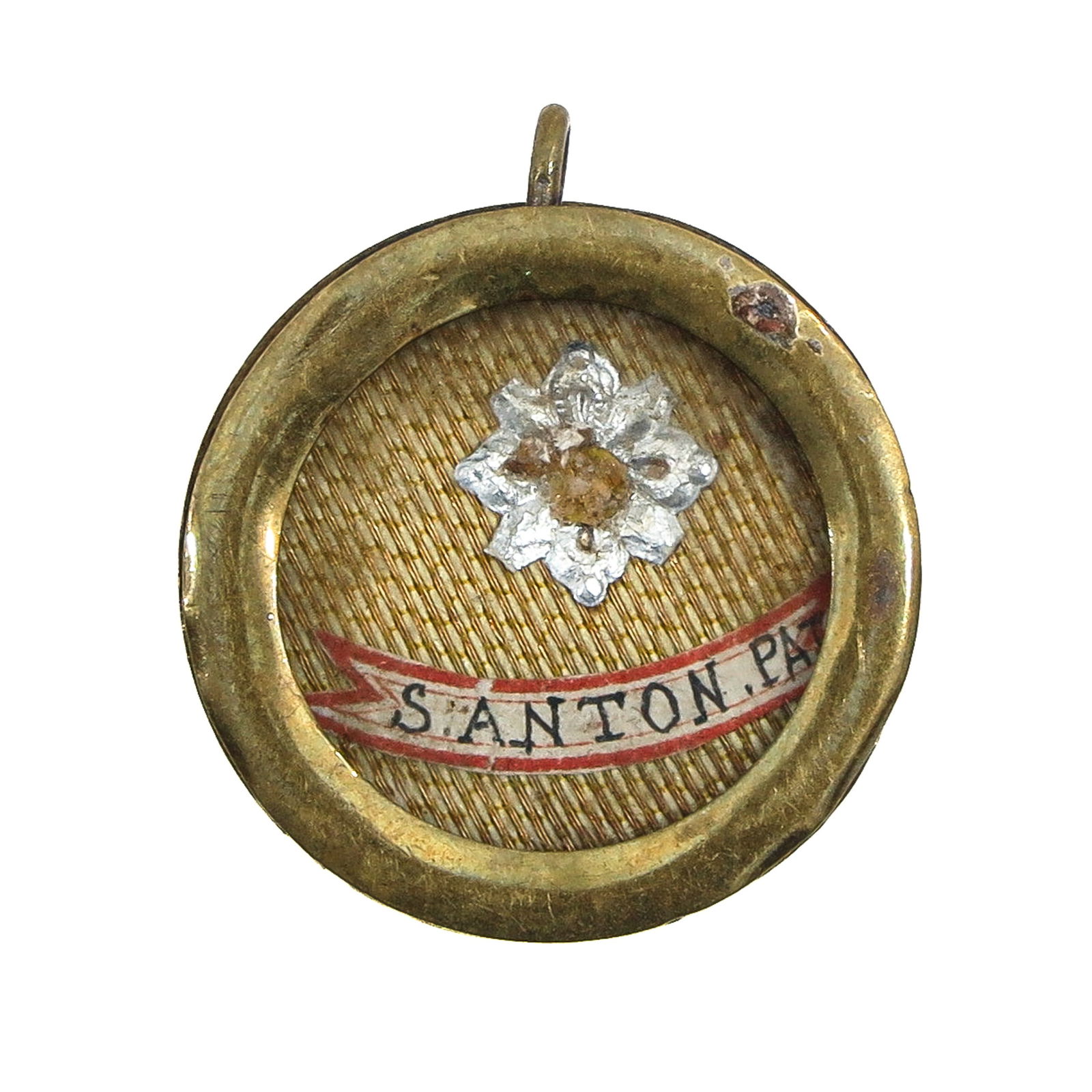 A Sealed Theca: Containing a relic of Saint Anthony of Padua, Confessor (patron of lost property, the poor, and children), diameter 3 cm, with certificate. You are purchasing the theca; the relics are a gift.
