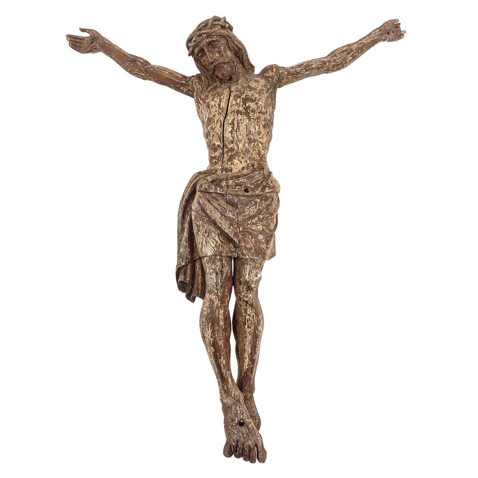 An 18th Century Corpus: 18th century, carved wood, 86 x 100 cm.