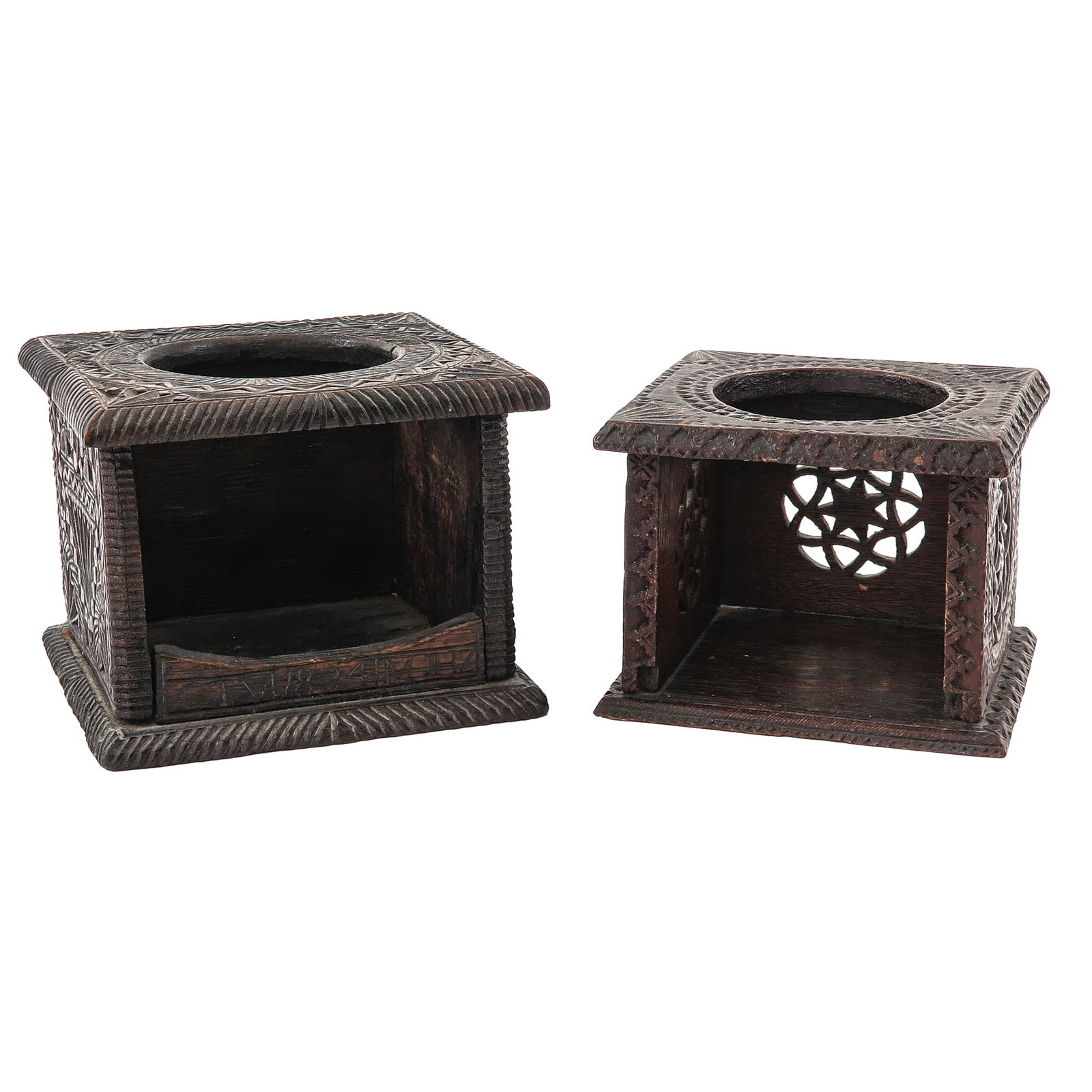 A Lot of 2 Carved Miniature Stoves (1 of 10)