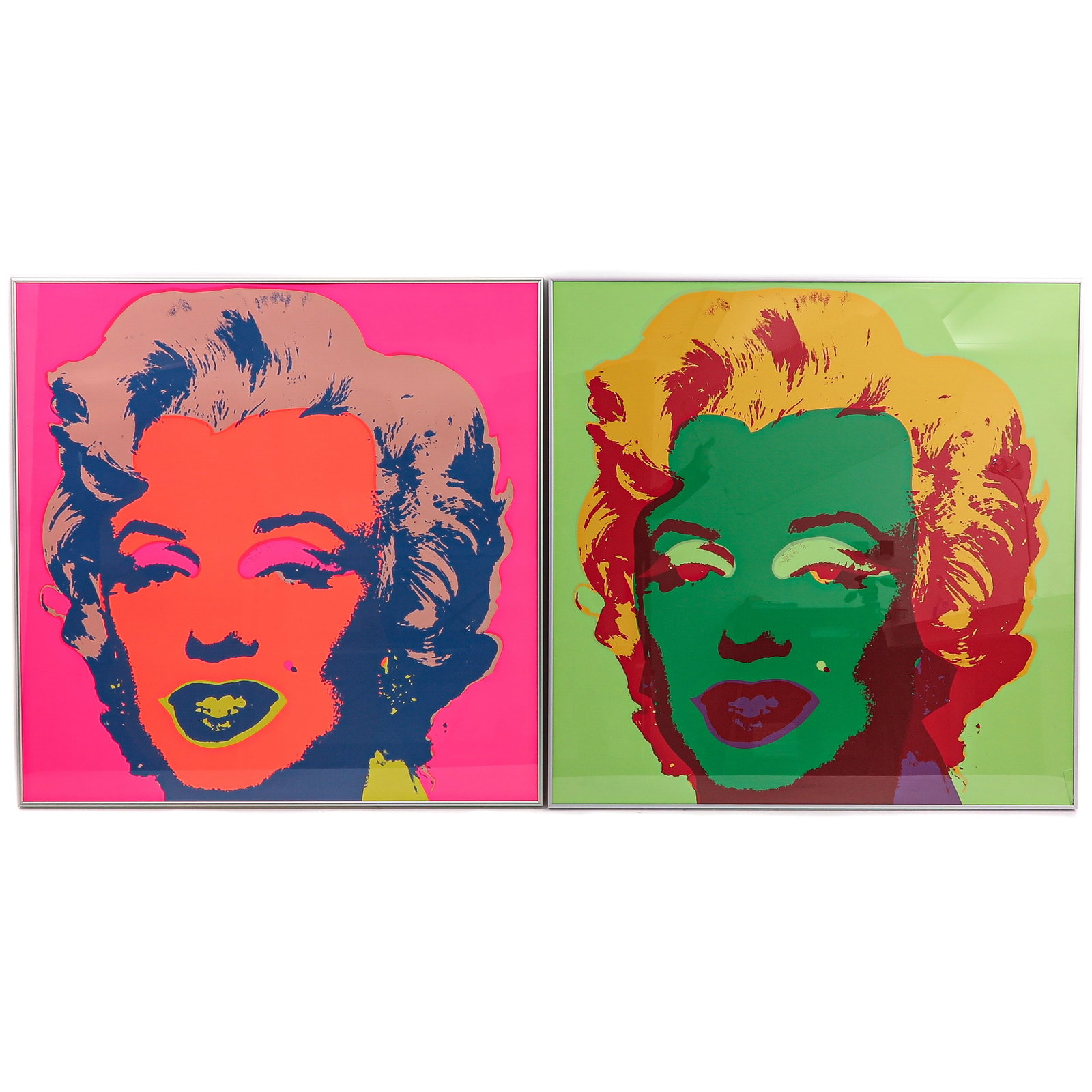 A Lot of 2 Prints: consisting of 2 prints, depicting Marilyn Monroe, 90 x 90 cm