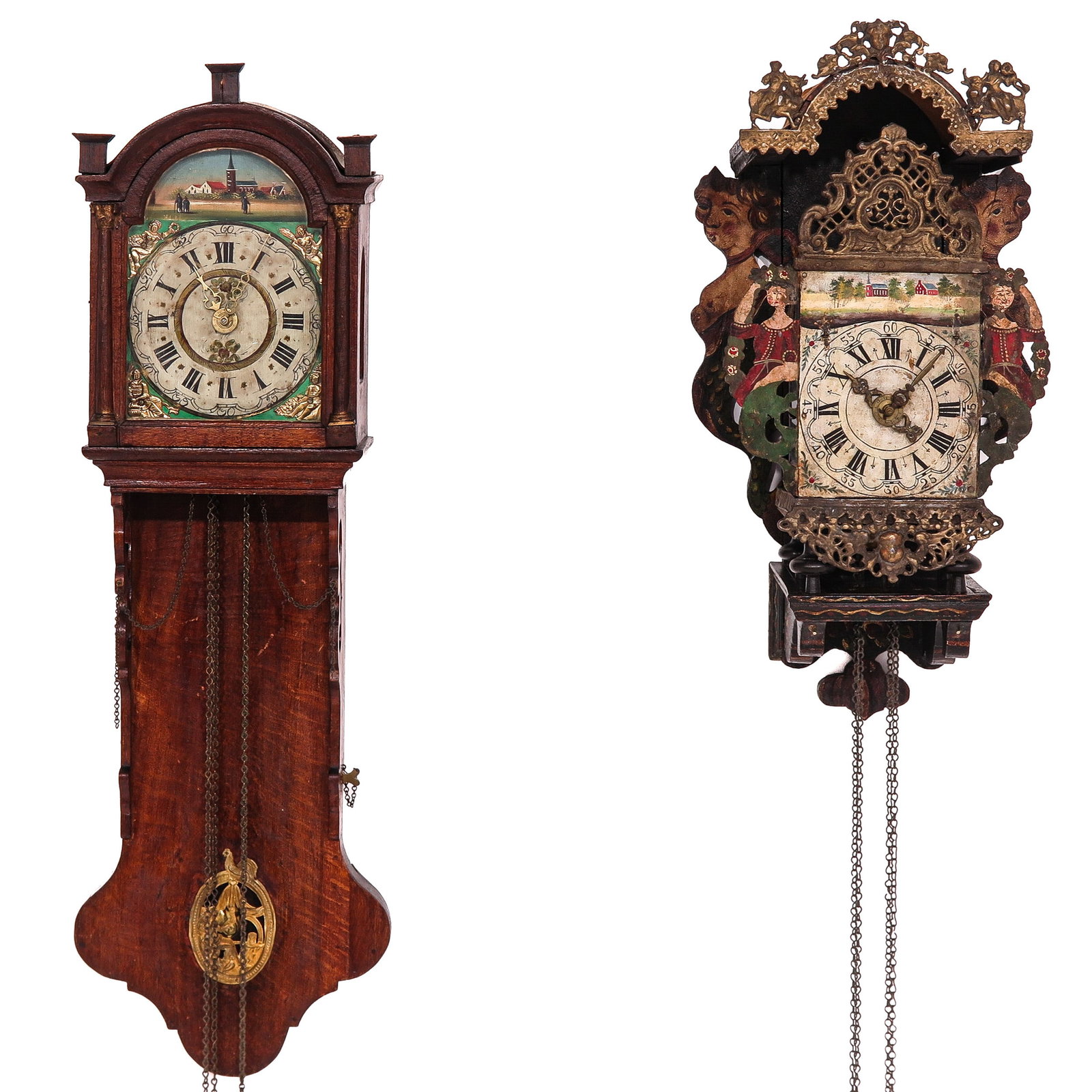 A Lot of Furniture: consisting of a grandfather clock and a small office, tallest 110 cm
