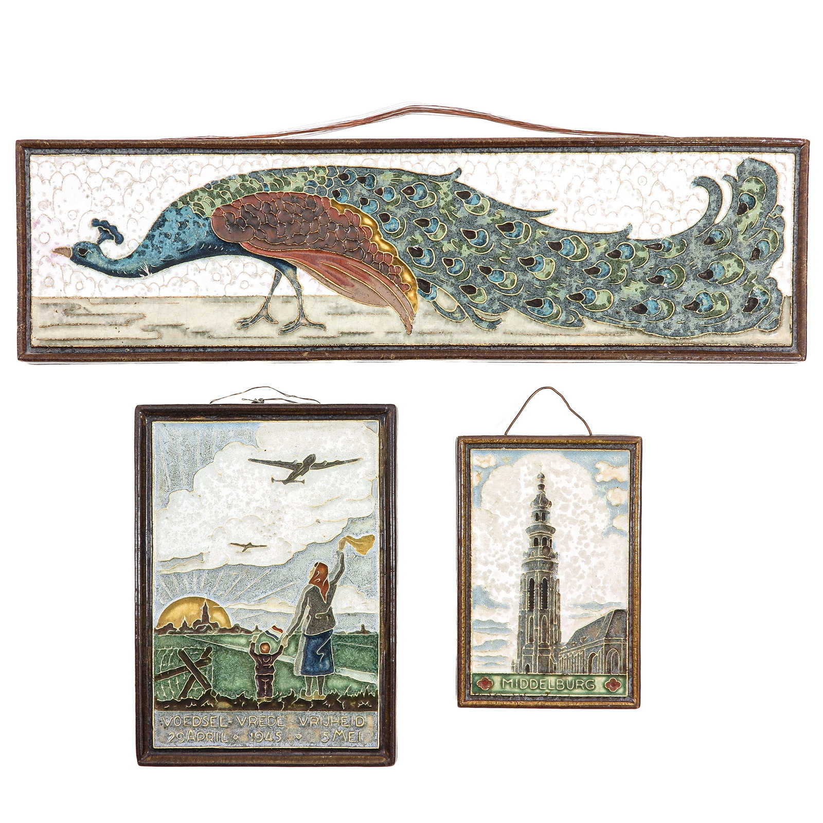 A Group of Polychrome Tiles (1 of 8)