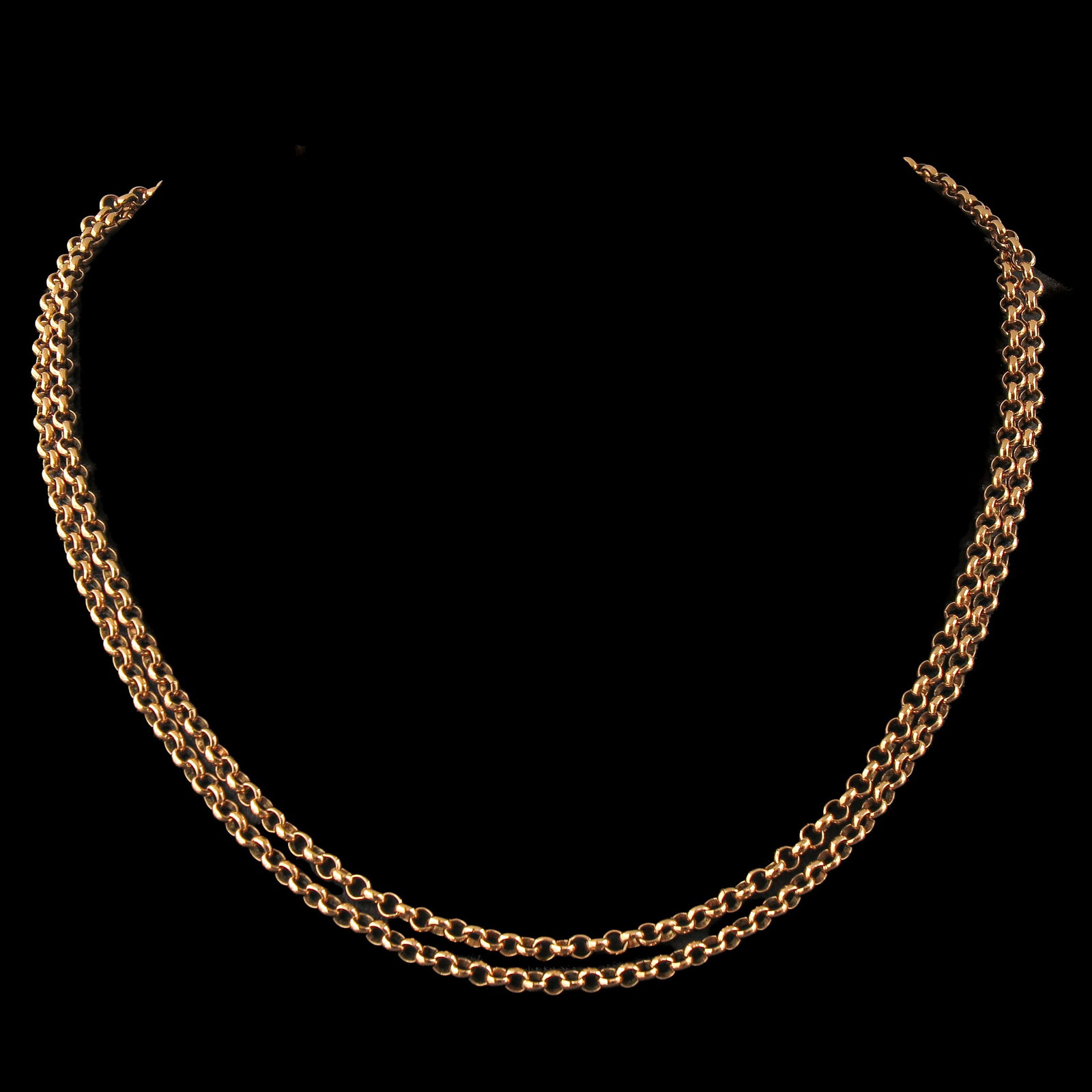A 14KG Watch Chain: 14 Krt. gold, jasseron, length 81 cm