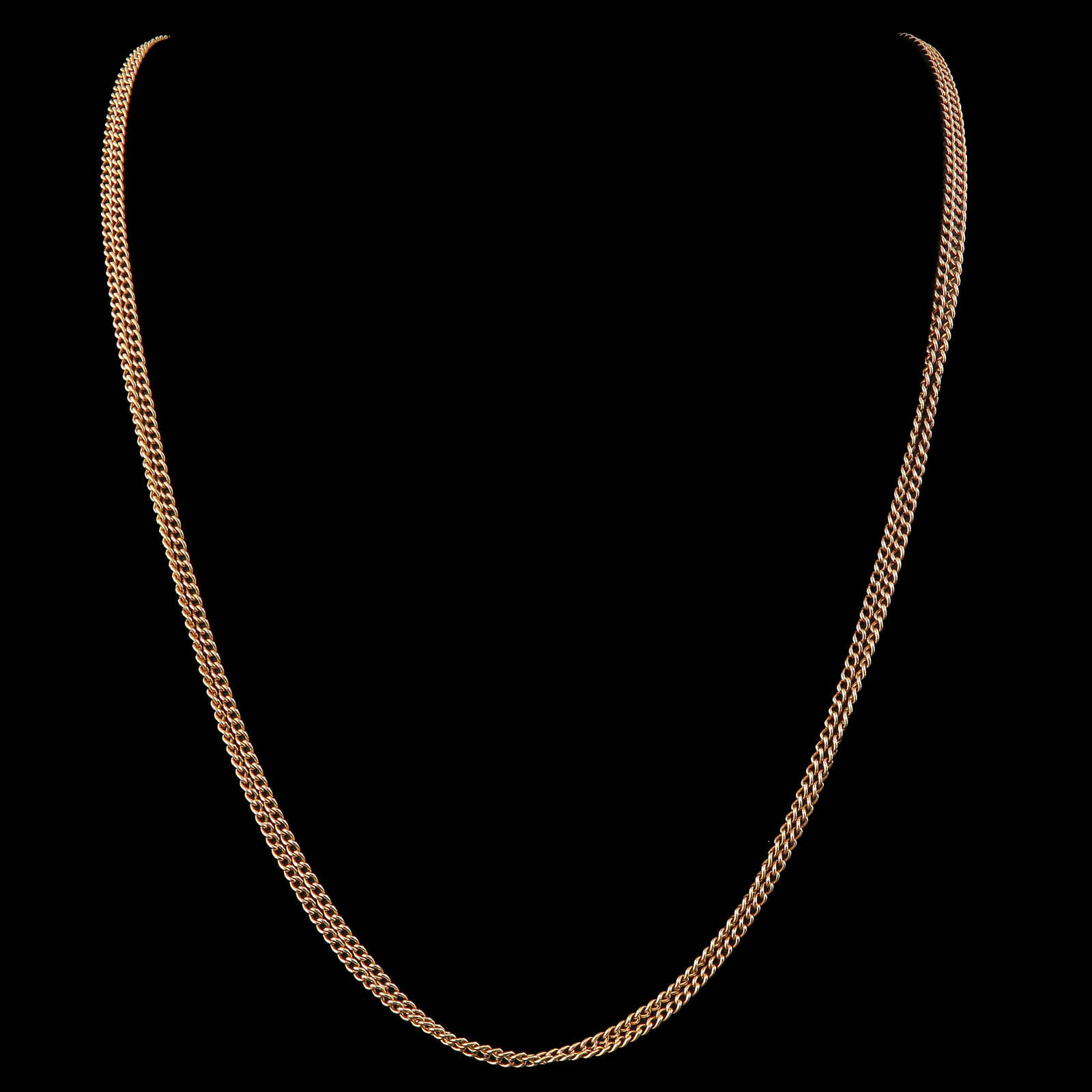 A 14KT Watch Chain: for a watch, 14 Krt. gold, indistinctly marked, length 1.6 meters