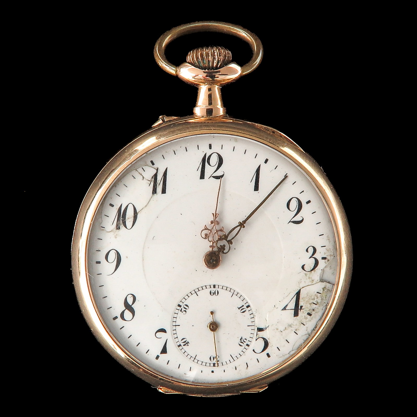 A 14KG Pocket Watch: 14 Krt. gold, 46 mm