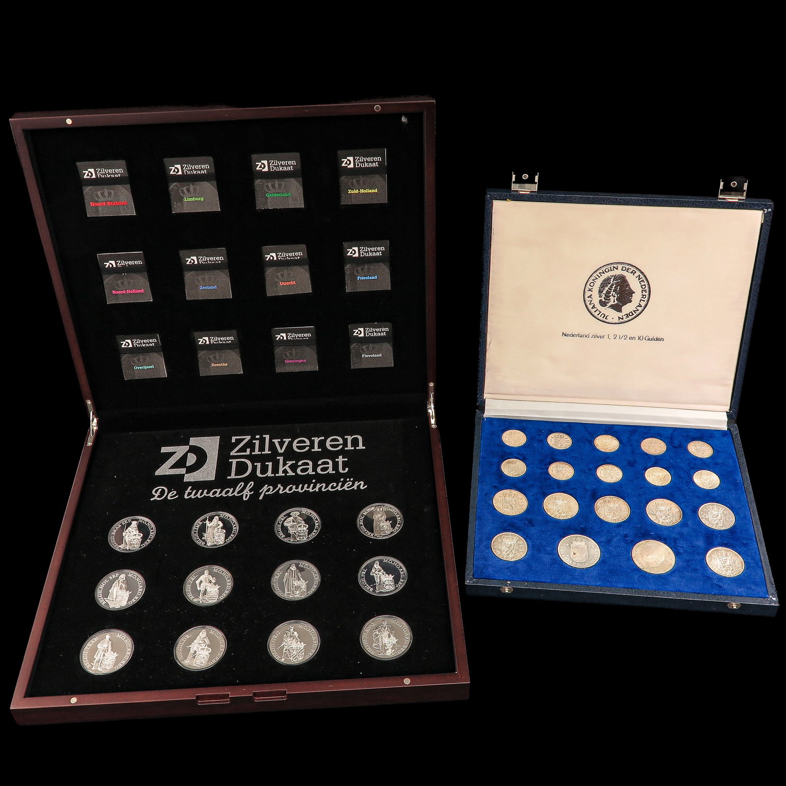 A Lot of 2 Cassettes with Coins: consisting of 2 cassettes with coins, including silver