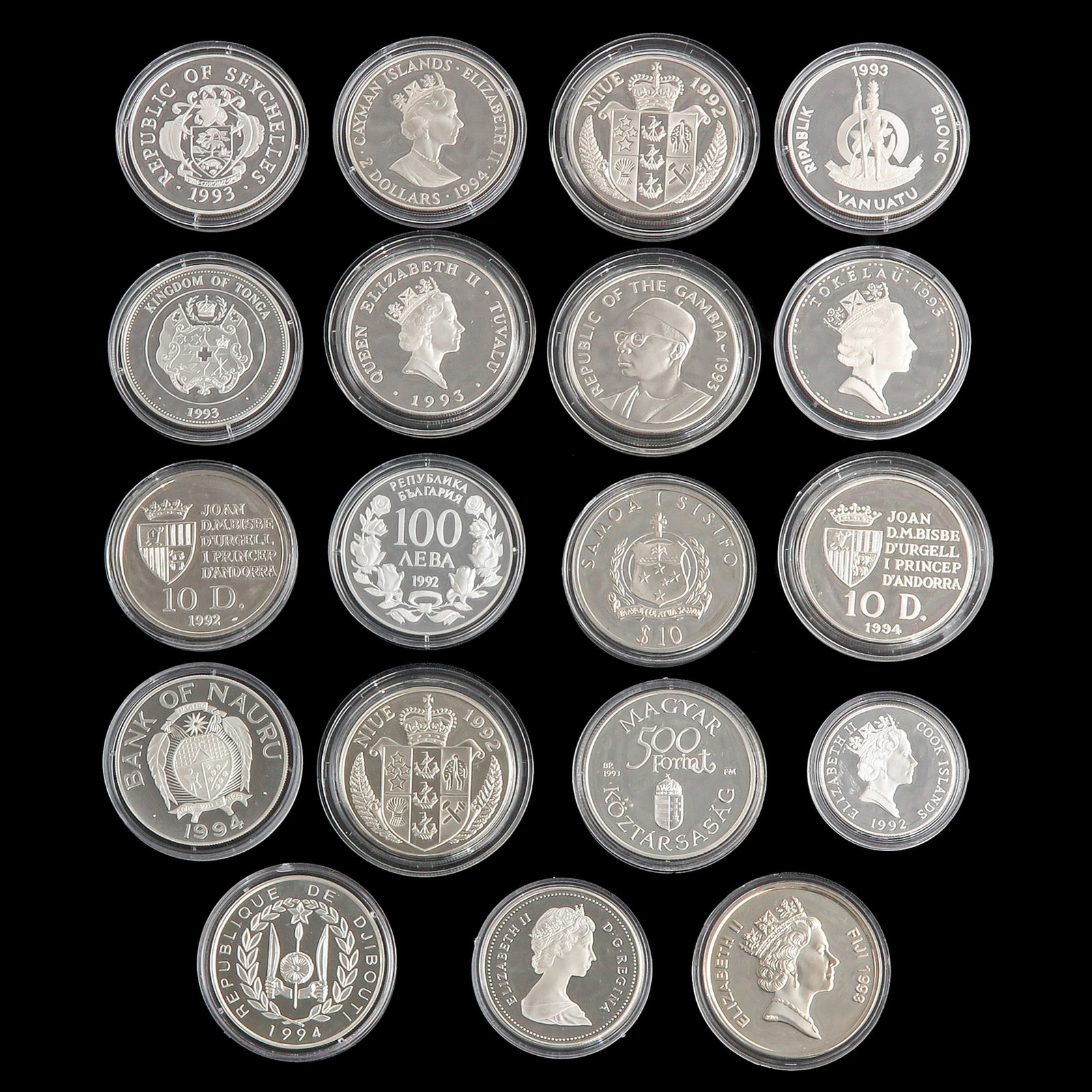 A Cassette with Coins and Medals: with coins and medals, including silver