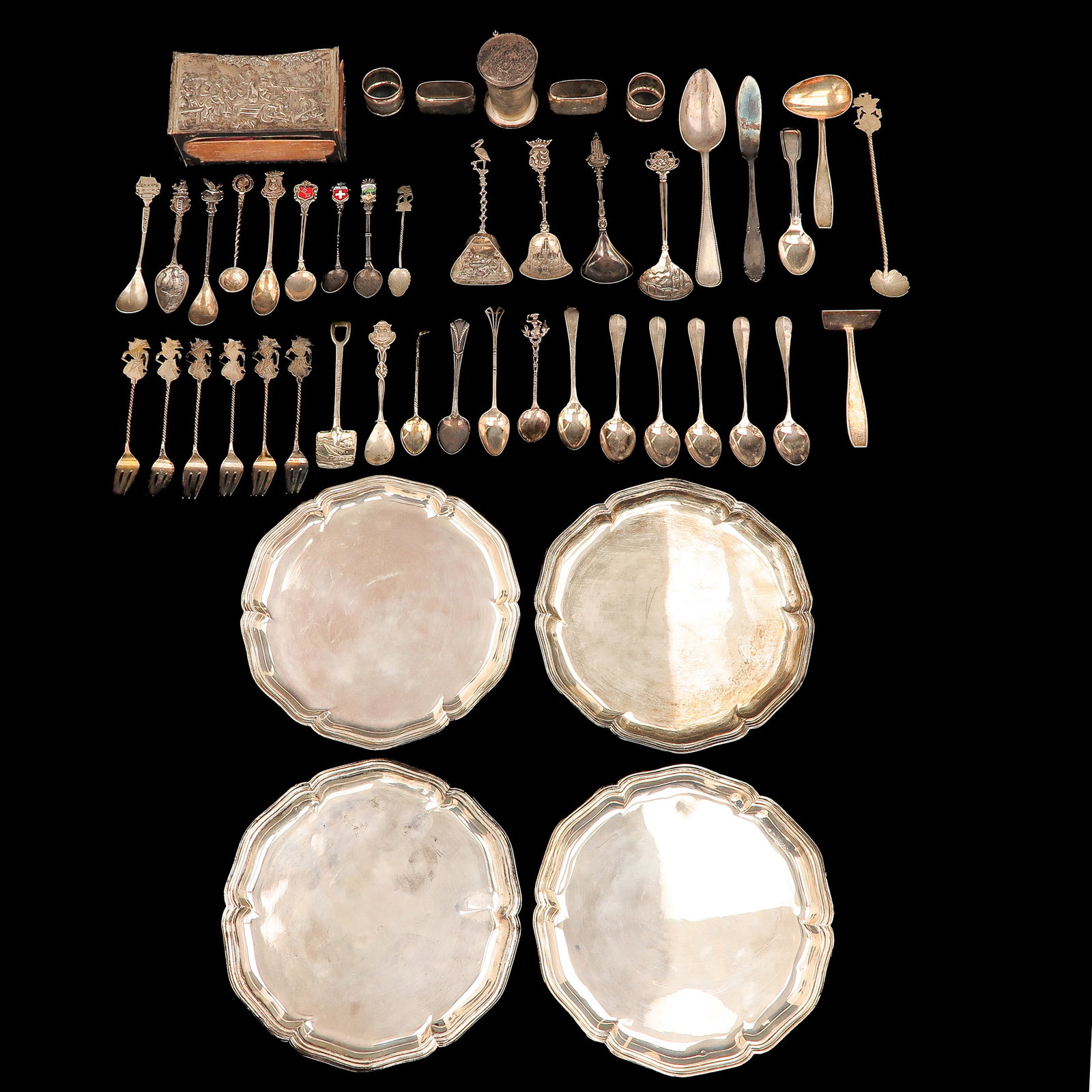 A Group of Cutlery: of various cutlery and small plates, incl. silver
