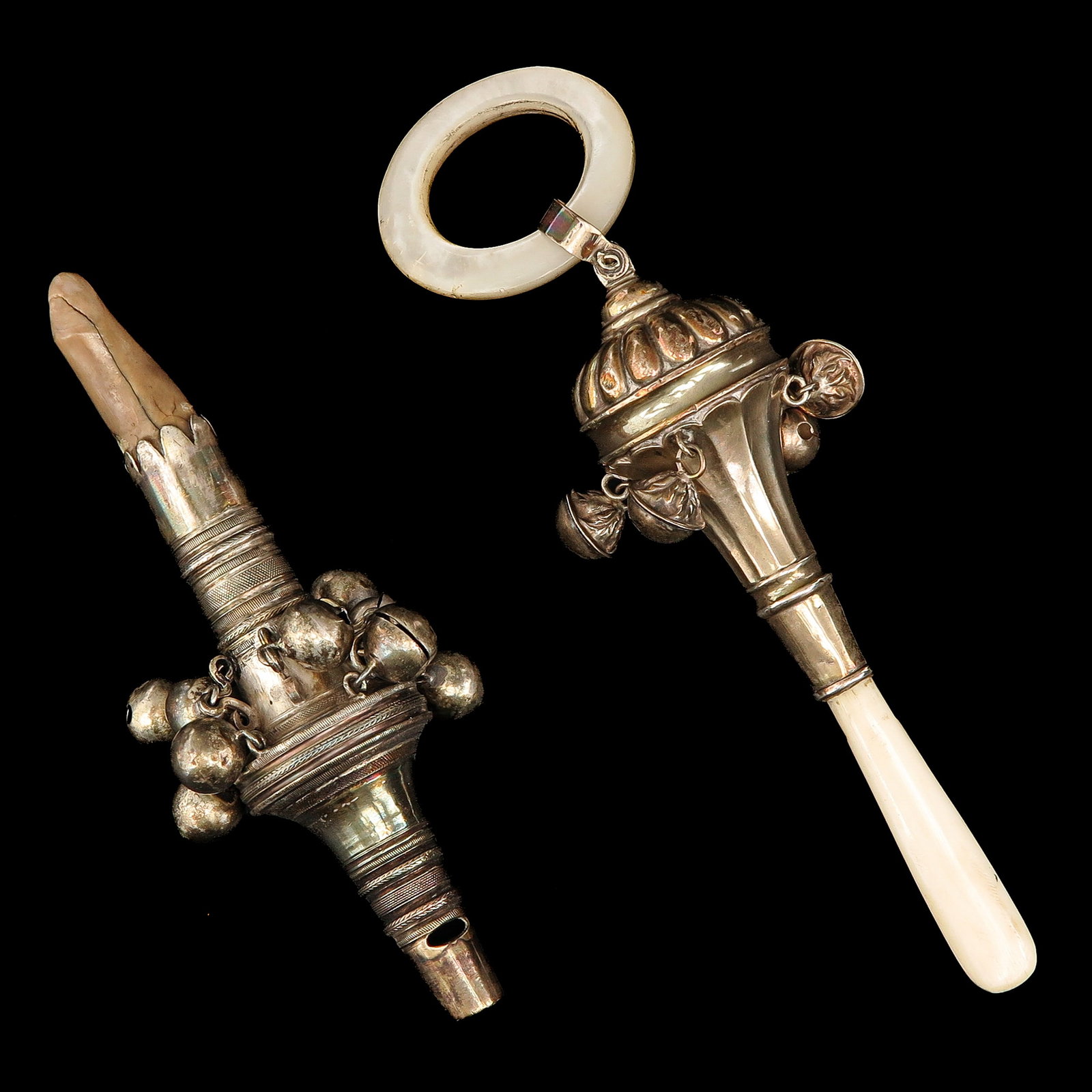 A Lot of 2 Silver Rattles (1 of 7)