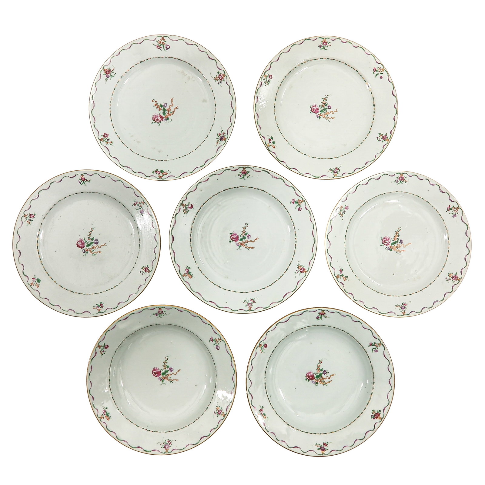 A Series of 7 Famille Rose Plates (1 of 8)