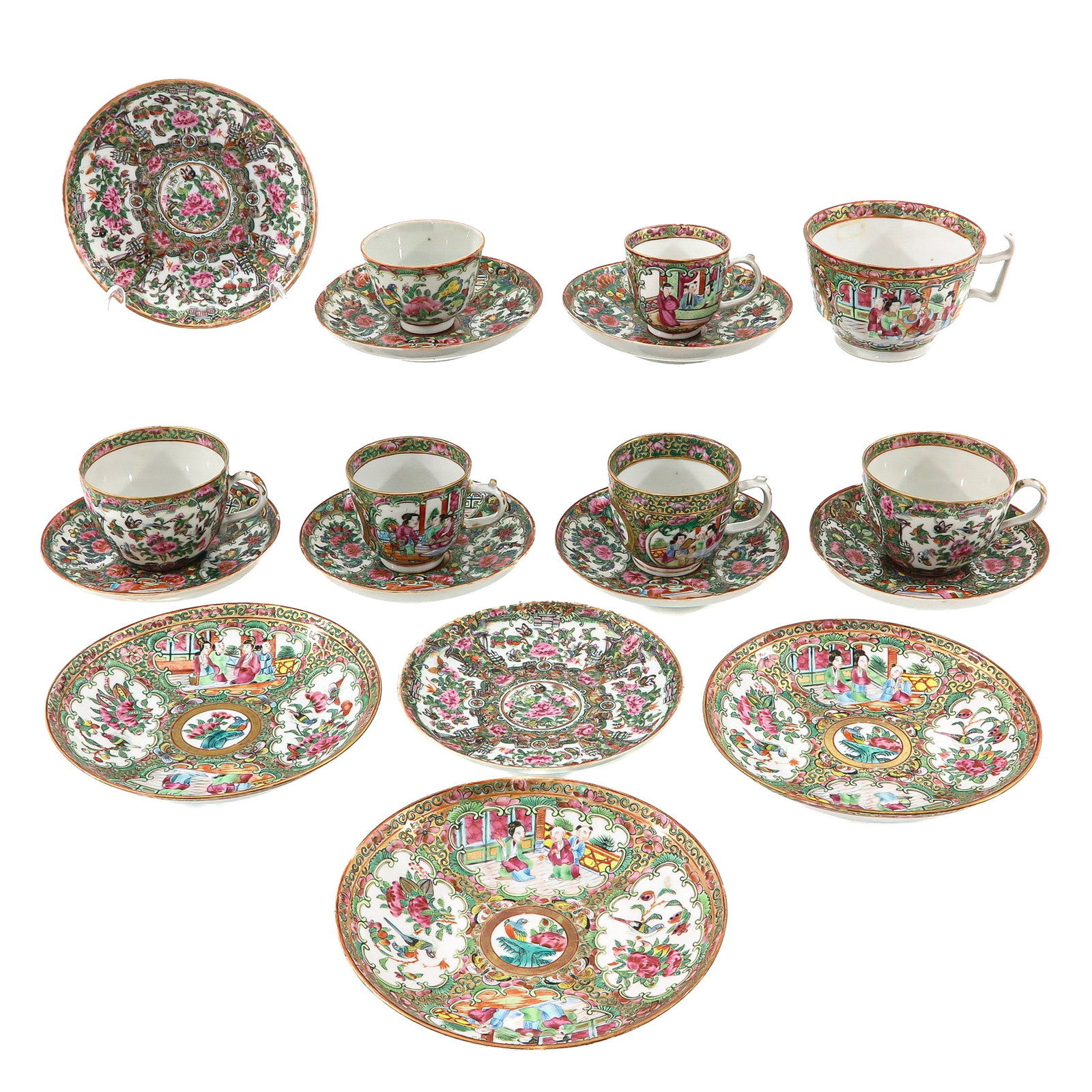 A Group of Cantonese Cups and Saucers (1 of 8)