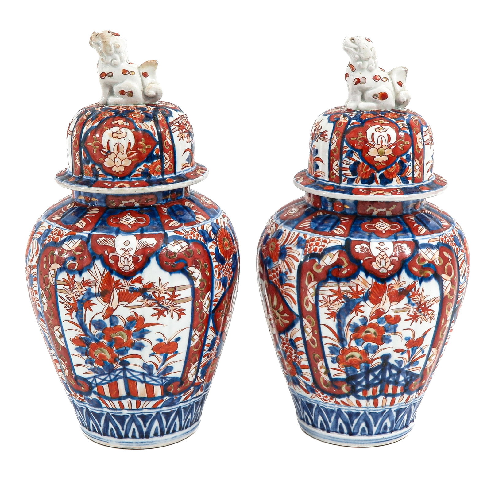 A Pair of Imari Garniture Vases (1 of 6)