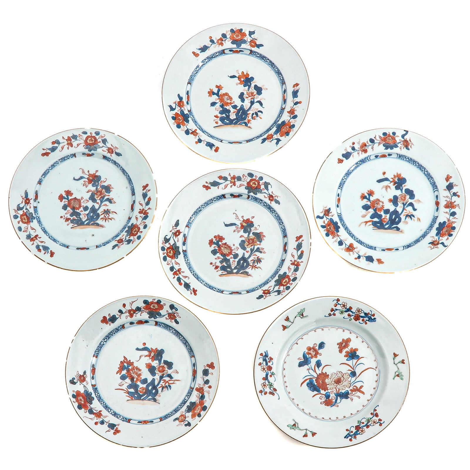 A Group of 6 Imari Plates (1 of 8)