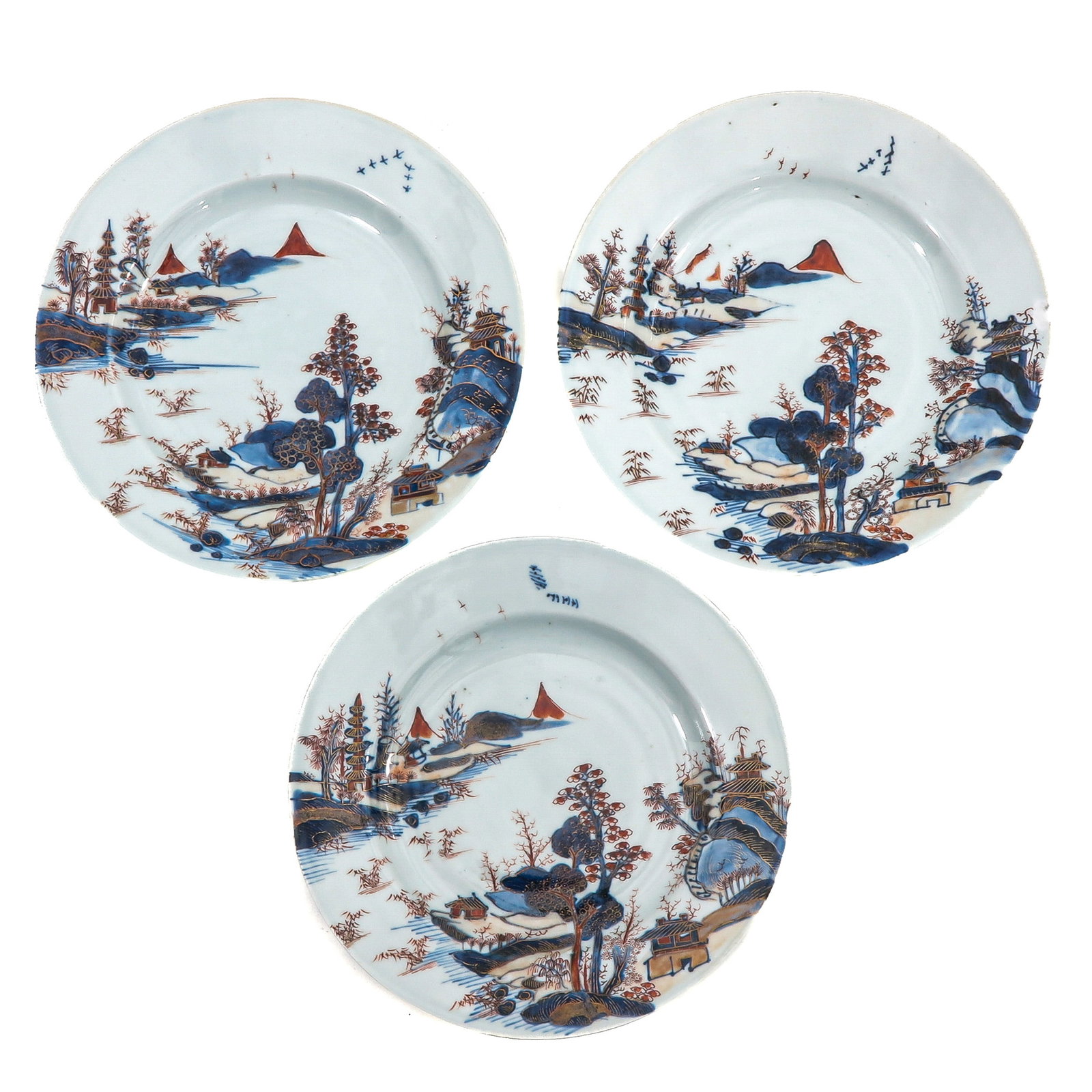 A Group of 3 Imari Plates (1 of 8)