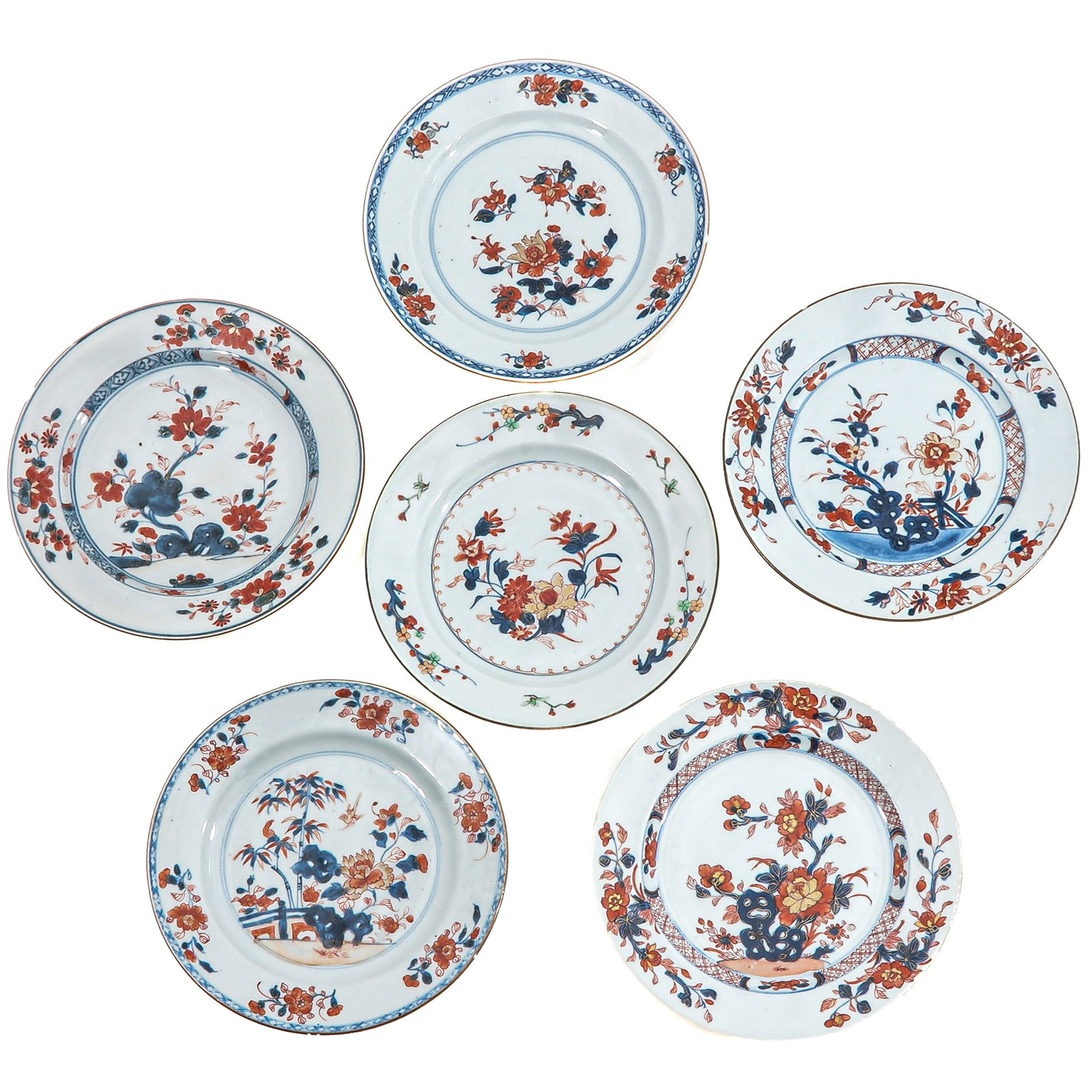 A Group of 6 Imari Plates (1 of 8)