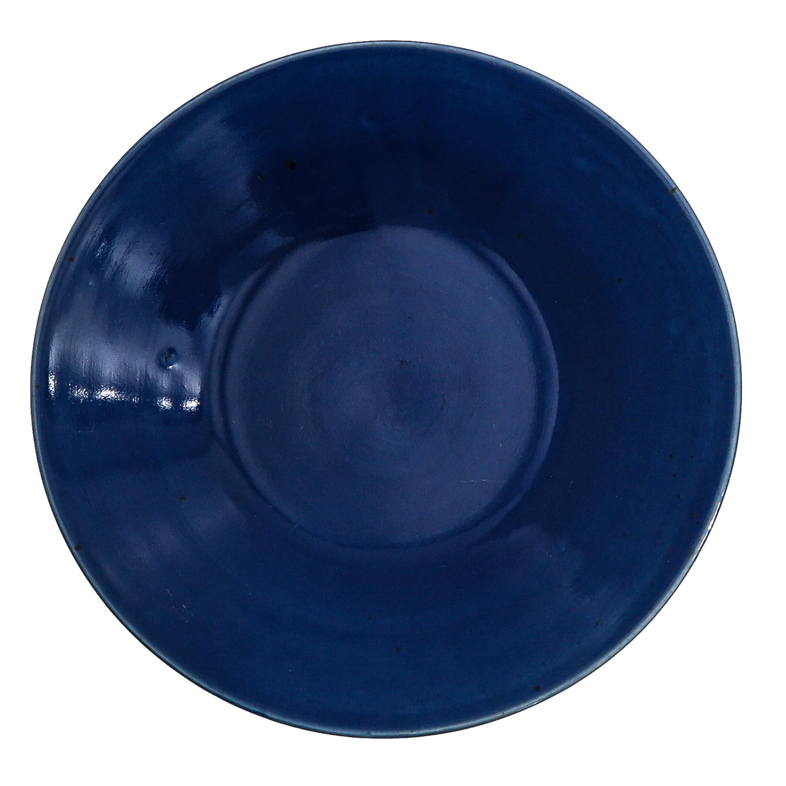 A Monochrome Dish: Deep blue glaze, 28 cm in diameter, hairline.