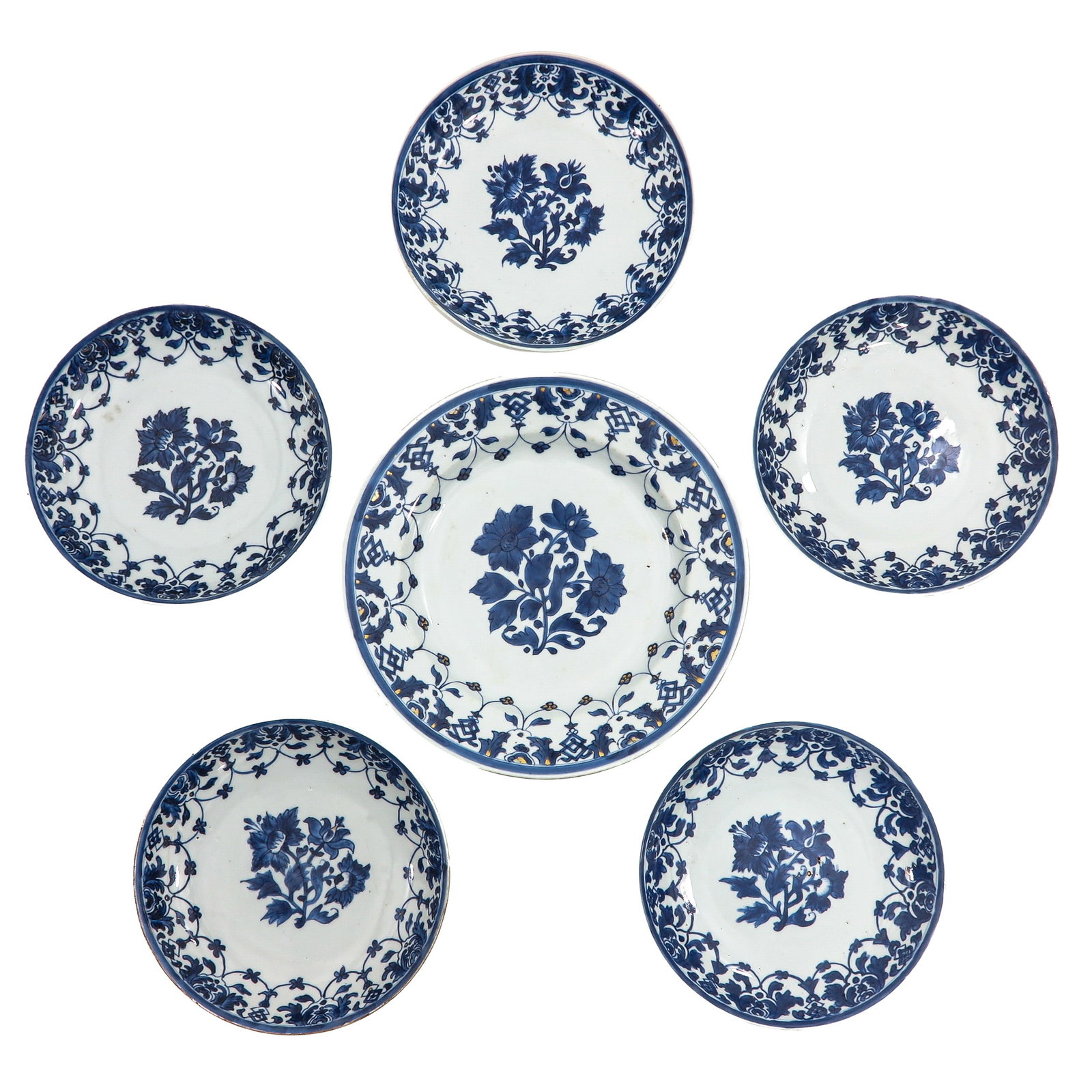 A Series of 6 Blue and White Plates (1 of 8)