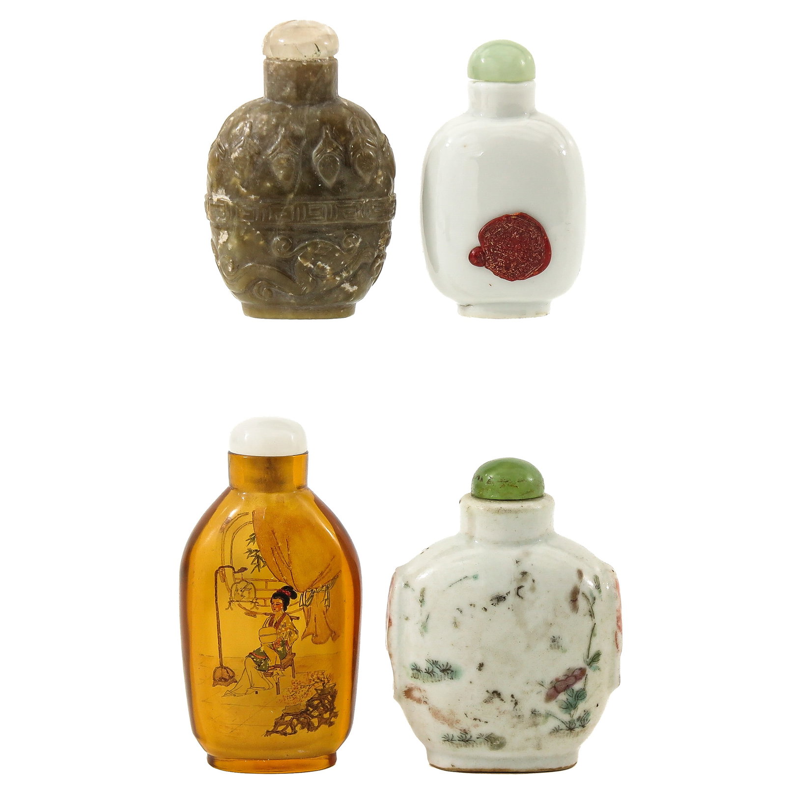 A Group of 4 Snuff Bottles (1 of 6)