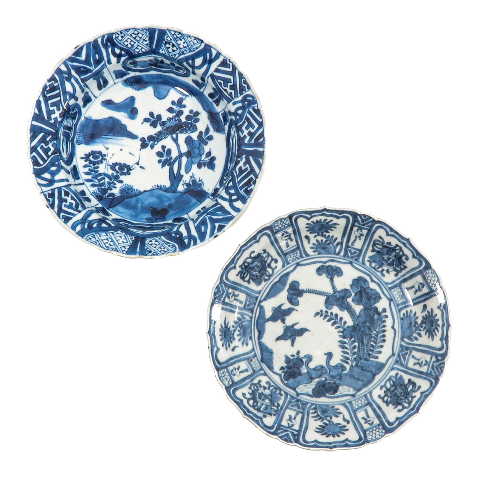 A Lot of 2 Blue and White Plates (1 of 6)