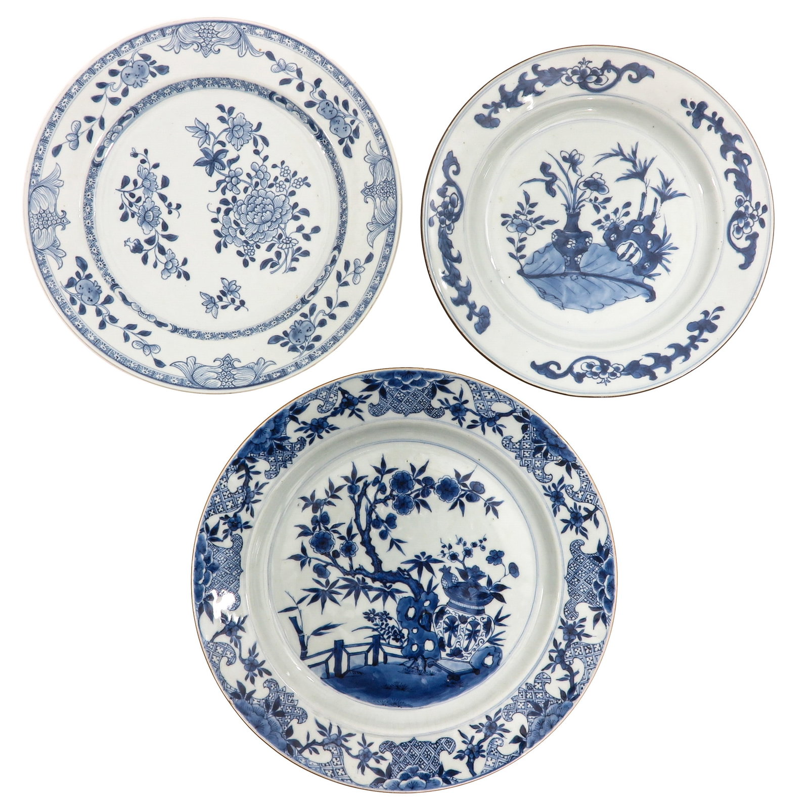 A Group of 3 Blue and White Plates (1 of 8)