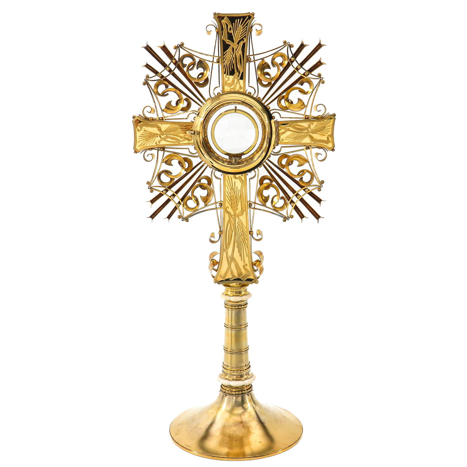 A Rare Solid Gilt Silver Monstrance - 3