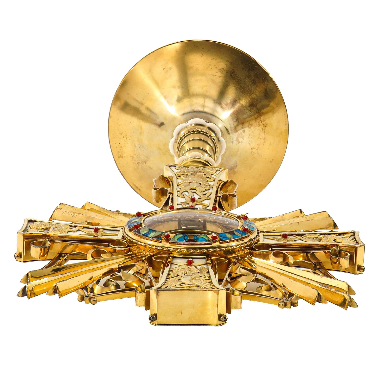 A Rare Solid Gilt Silver Monstrance - 5
