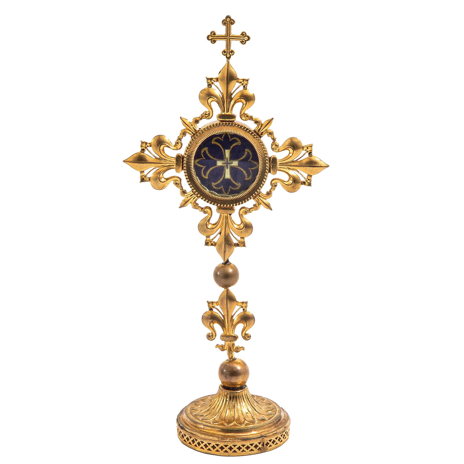 Reliquary monstrance: containing a relic of the Holy Cross, height 23 cm., you are purchasing the reliquary, the relics are a gift