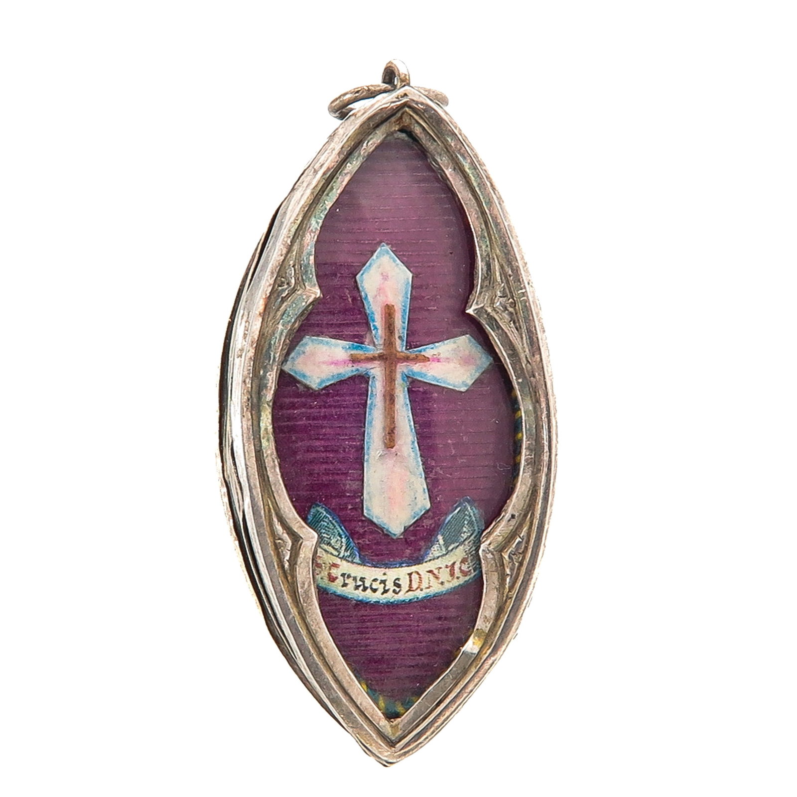 Sealed Theca: silver, containing relic of the Holy Cross, length 4 cm., you are buying the case, the relics are a gift