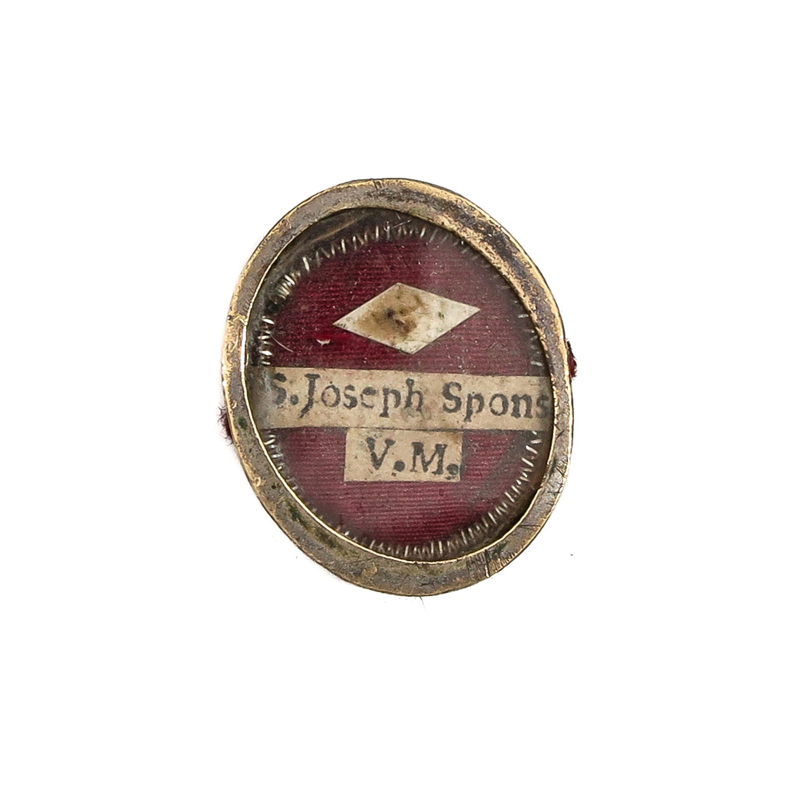 Sealed Theca: containing relic of Saint Joseph, husband of the Blessed Virgin Mary (Bridegroom of Mary, patron of workers and families), with certificate, length 2.5 cm., you are purchasing the reliquary, the relic