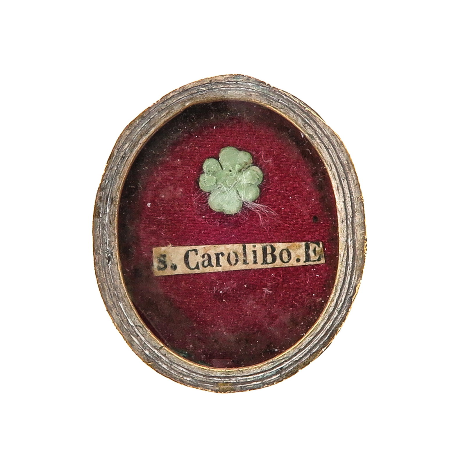 Sealed Theca: containing a relic of Saint Charles Borromeo (patron of bishops, seminarians, and catechists), Archbishop of Milan and confessor, with certificate, length 3 cm., you are buying the case, the relics ar