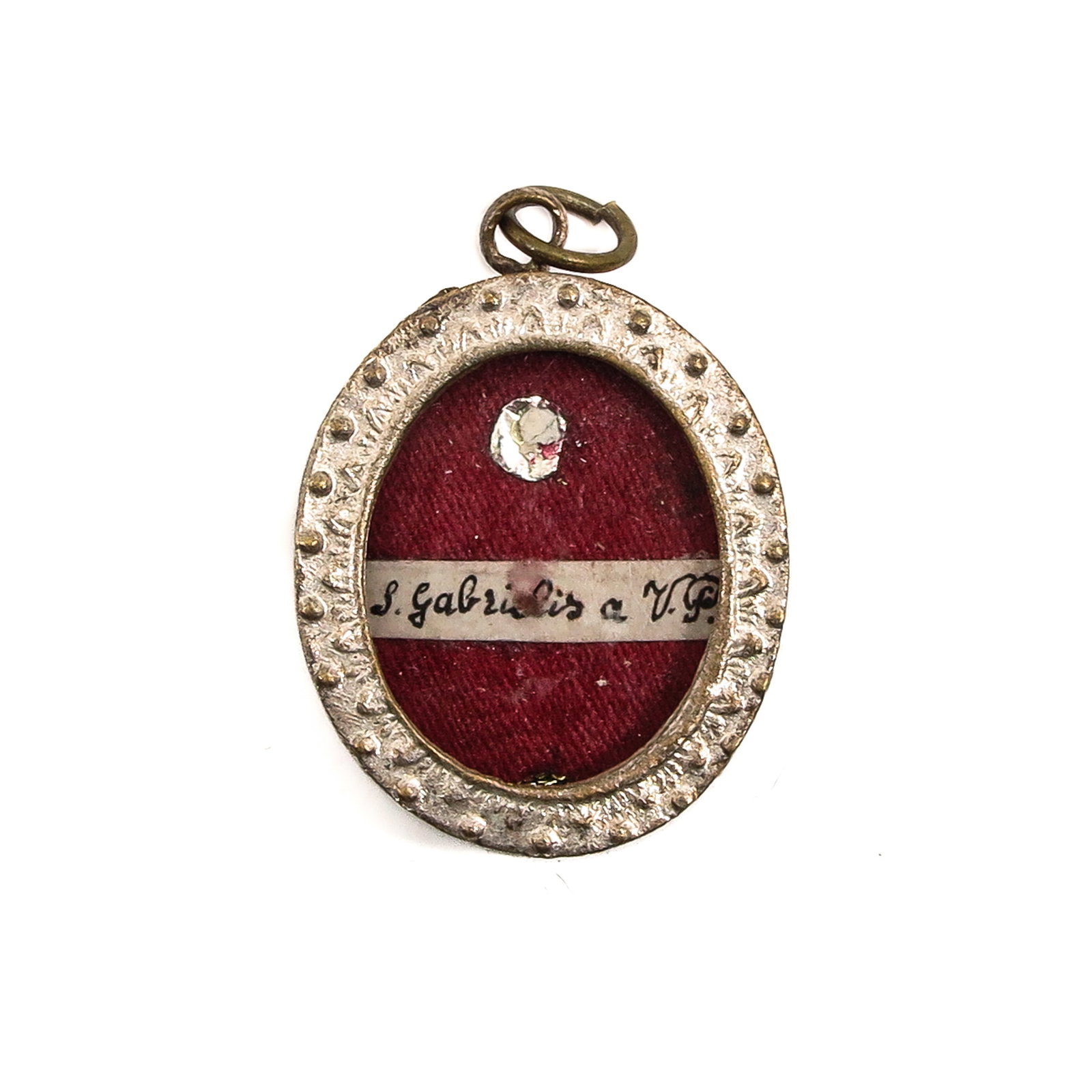 Sealed Theca: containing relic of Saint Gabriel of the Virgin Mary (patron of students, youth, and seminarians), with certificate, length 3 cm., you are buying the case, the relics are a gift