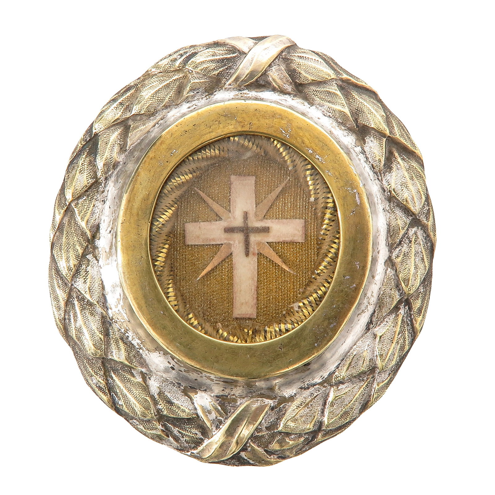 Sealed Theca: containing relic of the Holy Cross, 8 x 9 cm., you are purchasing the case, the relics are a gift