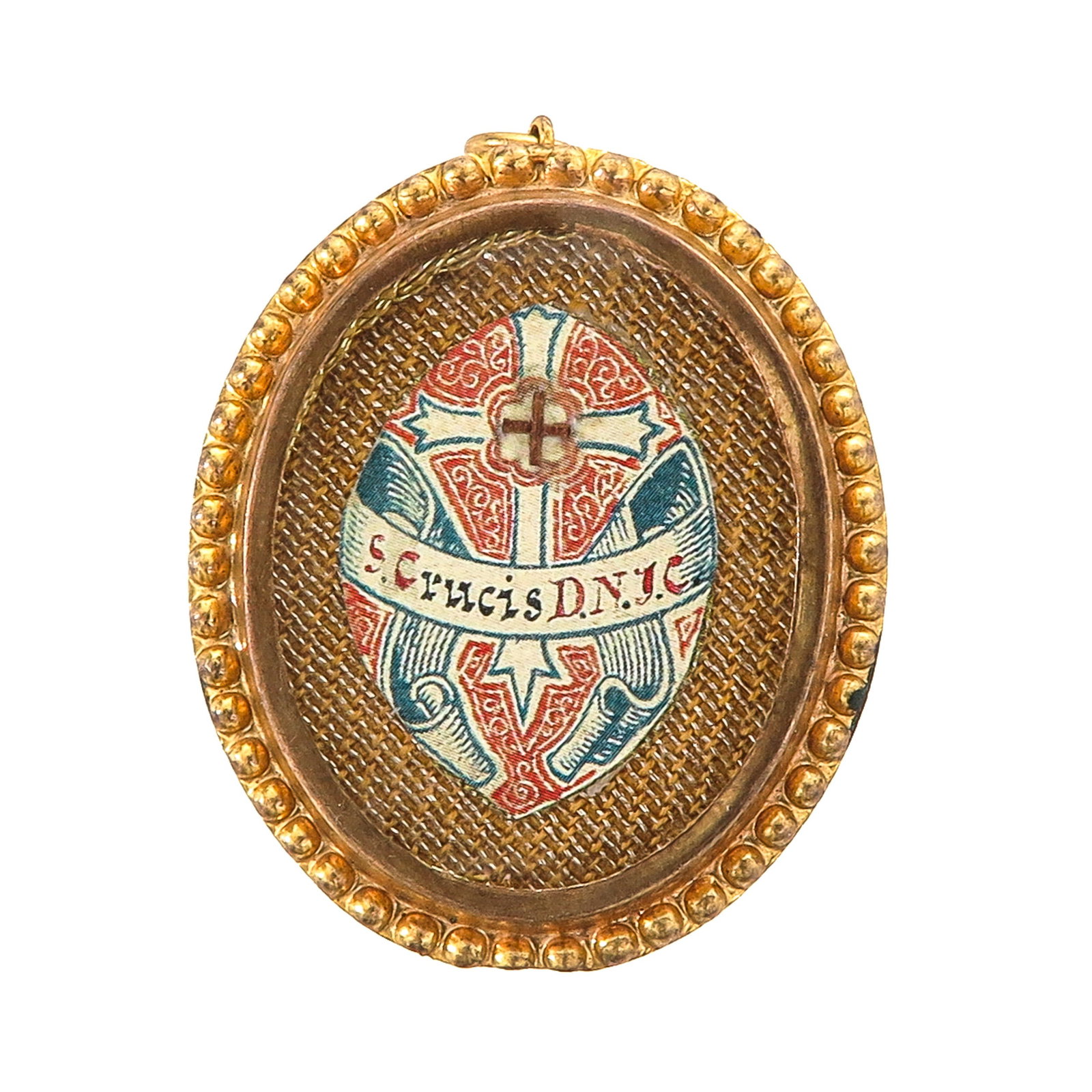 Sealed Theca: containing relic of the Holy Cross, length 5 cm., you are purchasing the case, the relics are a gift