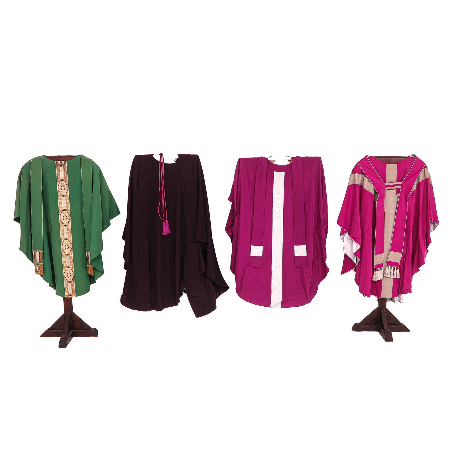 A Beautiful Collection of Chasubles: consisting of 3 chasubles with stoles, richly embroidered, including cincture