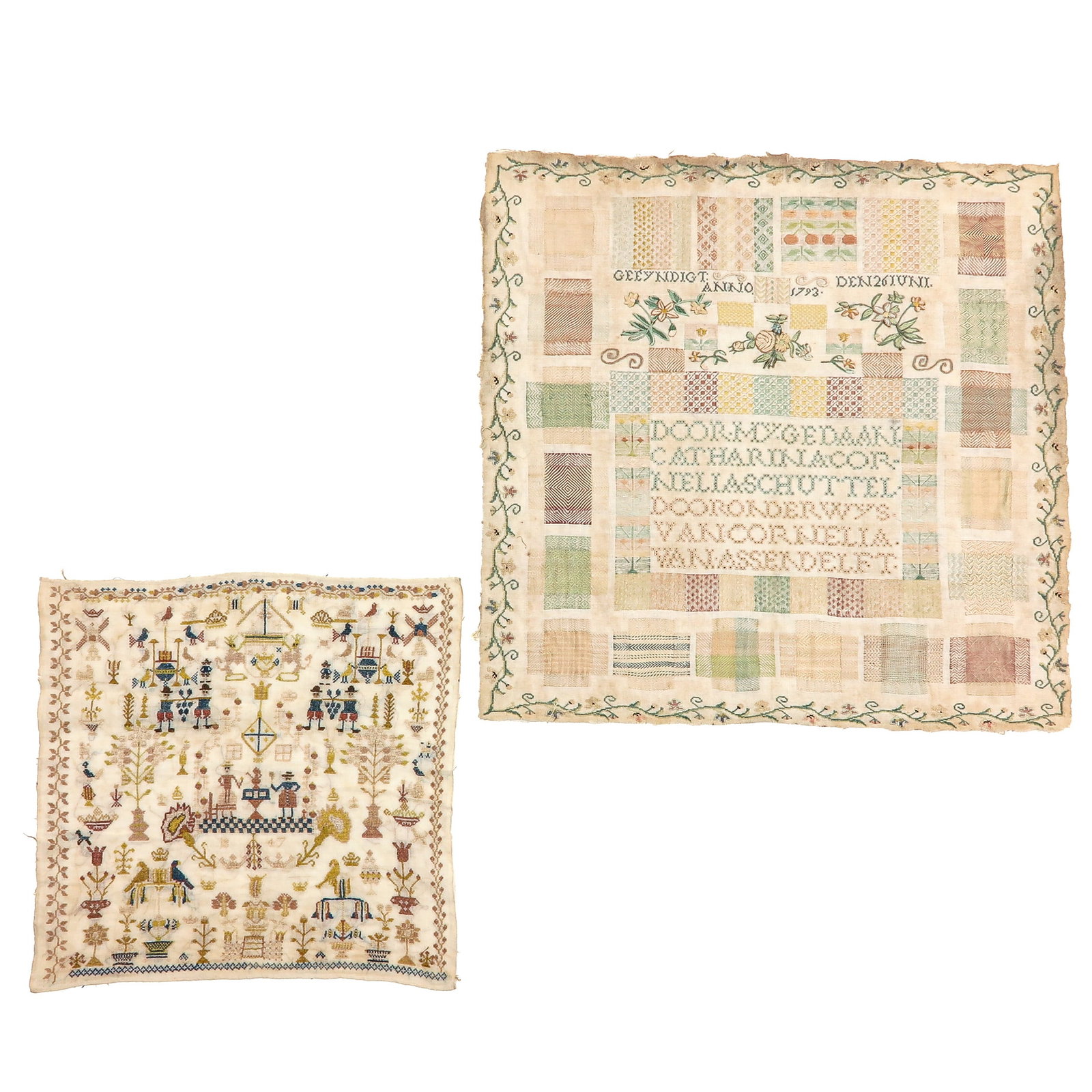 A Lot of 2 Antique Samplers (1 of 10)