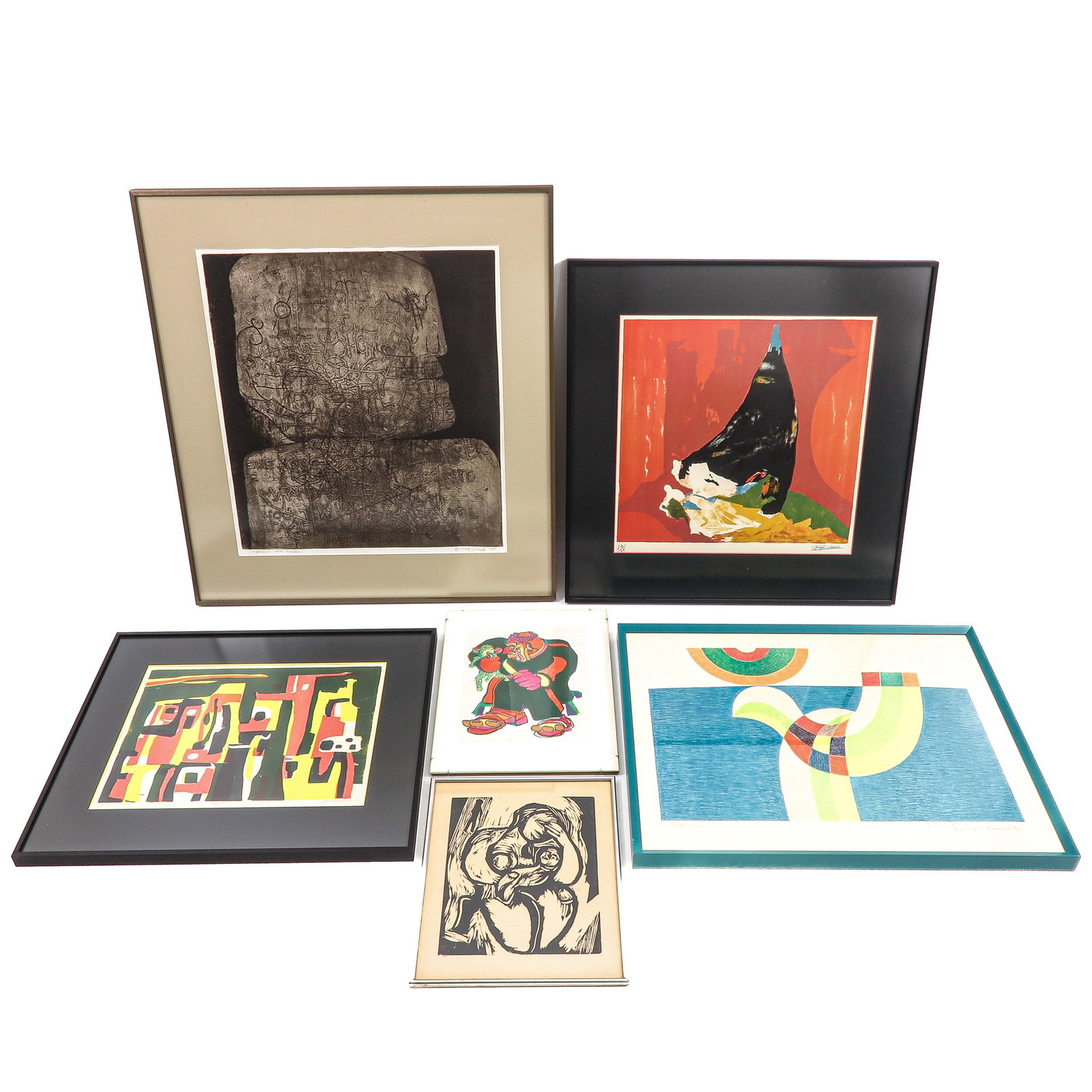 A Group of Works of Art: consisting of 6 works of art, including Elmar Gille, largest 50 x 56 cm.