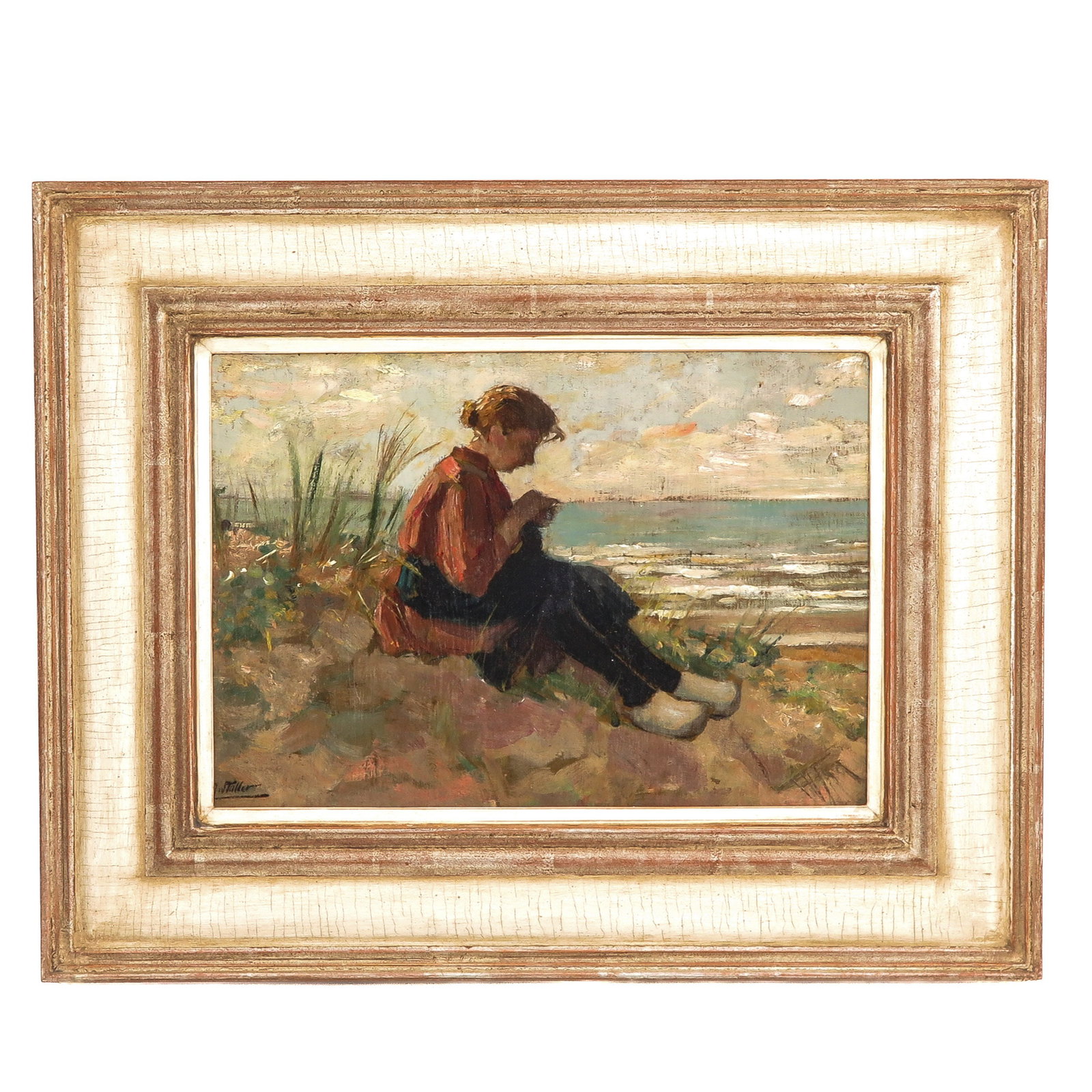 An Oil on Panel Painting: oil on panel, signed Staller, depicting a young girl, 35 x 24 cm.
