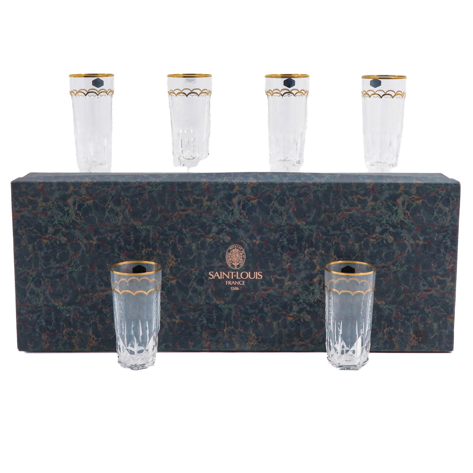 A Set of 6 Saint Louis Excellence Wine Glasses: consisting of 6 Saint Louis Excellence crystal glasses, height 14 cm.