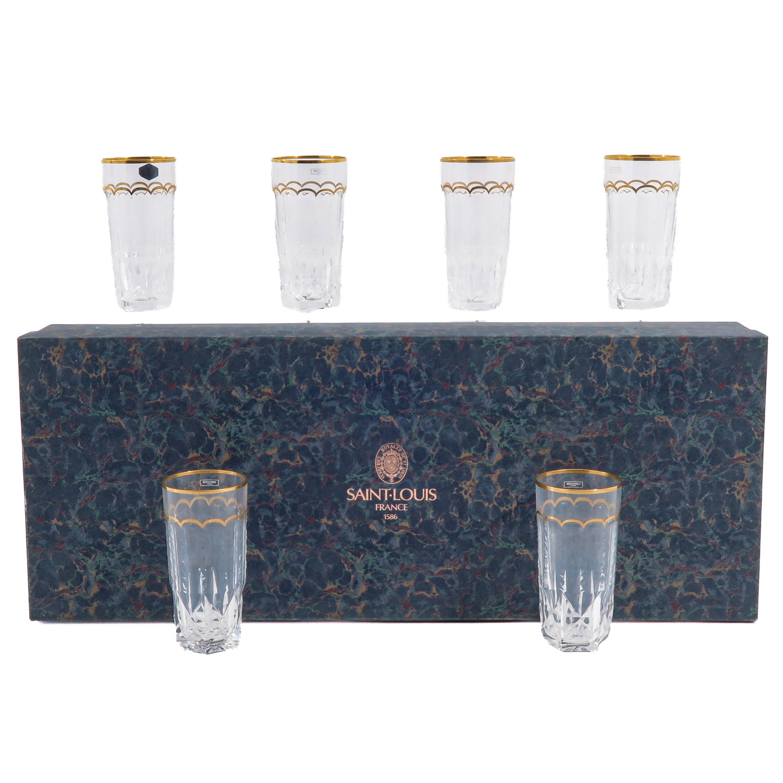 A Set of 6 Saint Louis Excellence Glasses: consisting of 6 Saint Louis Excellence crystal glasses, height 14 cm.